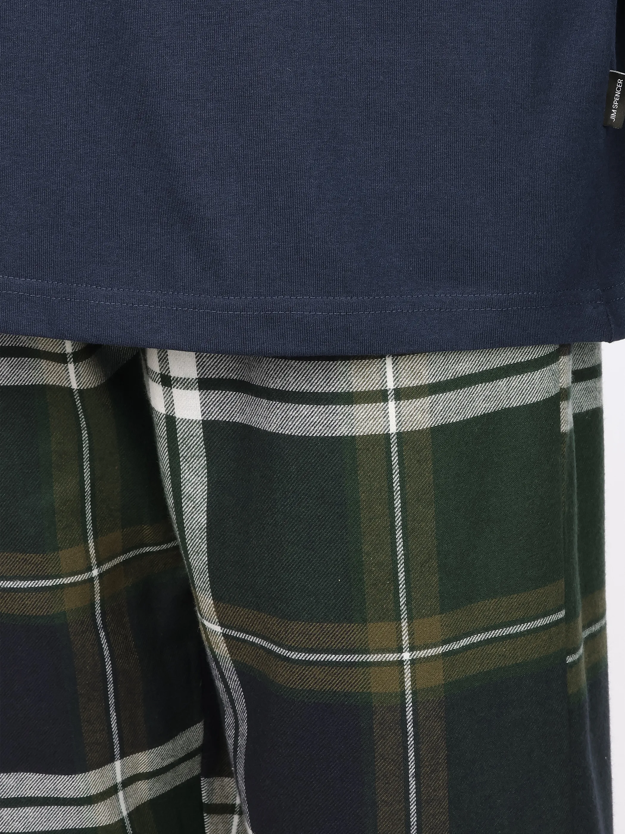 Jim Spencer He. Pyjama mit Flanell Hose Ka Blau 929571 NAVY 3