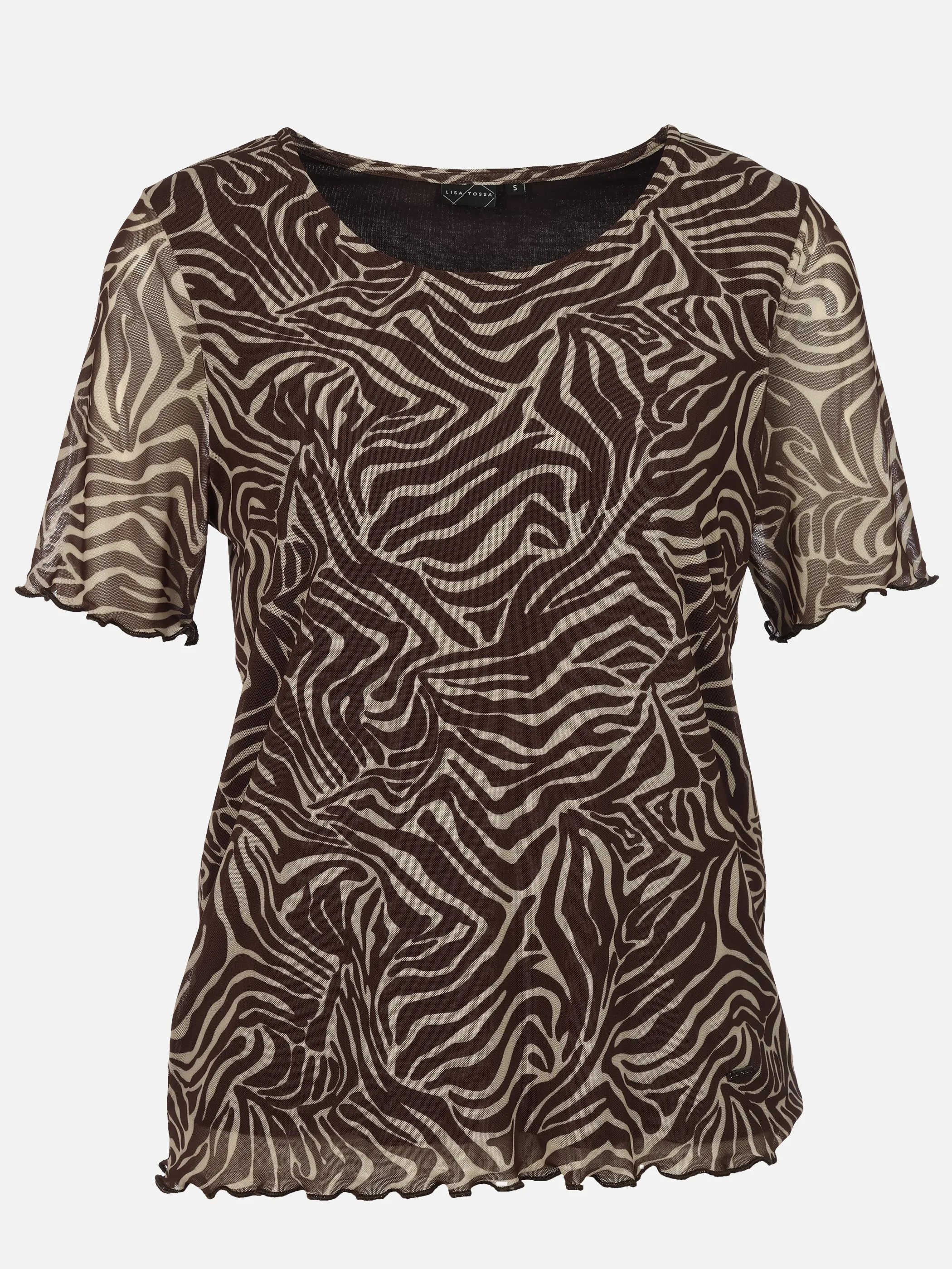 Lisa Tossa Da. Mesh-Print Shirt Braun 930787 CHOCOLATE 1