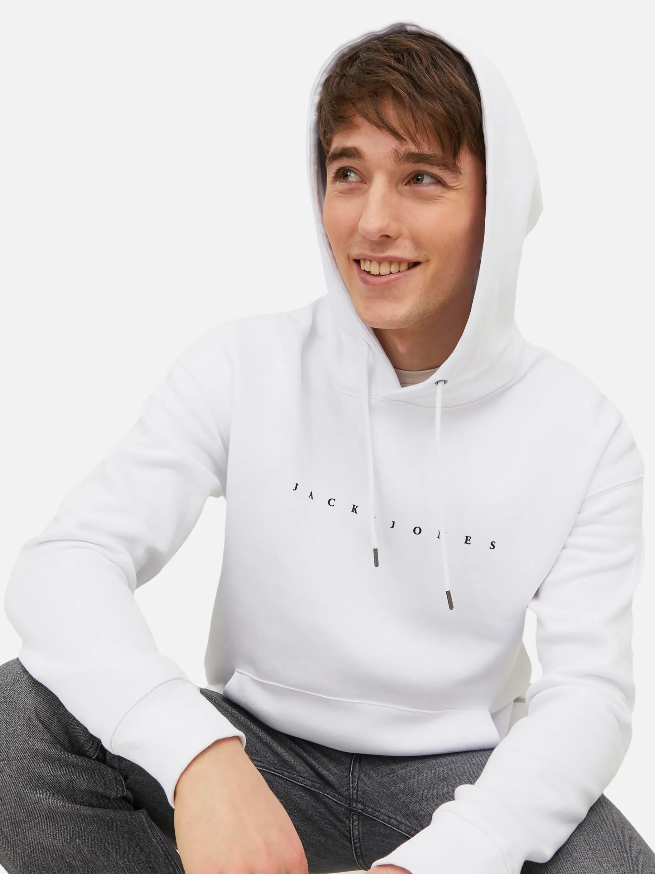 Jack Jones 12233972 JJESTAR JJ SWEAT HOOD Weiß 878876 178074 4