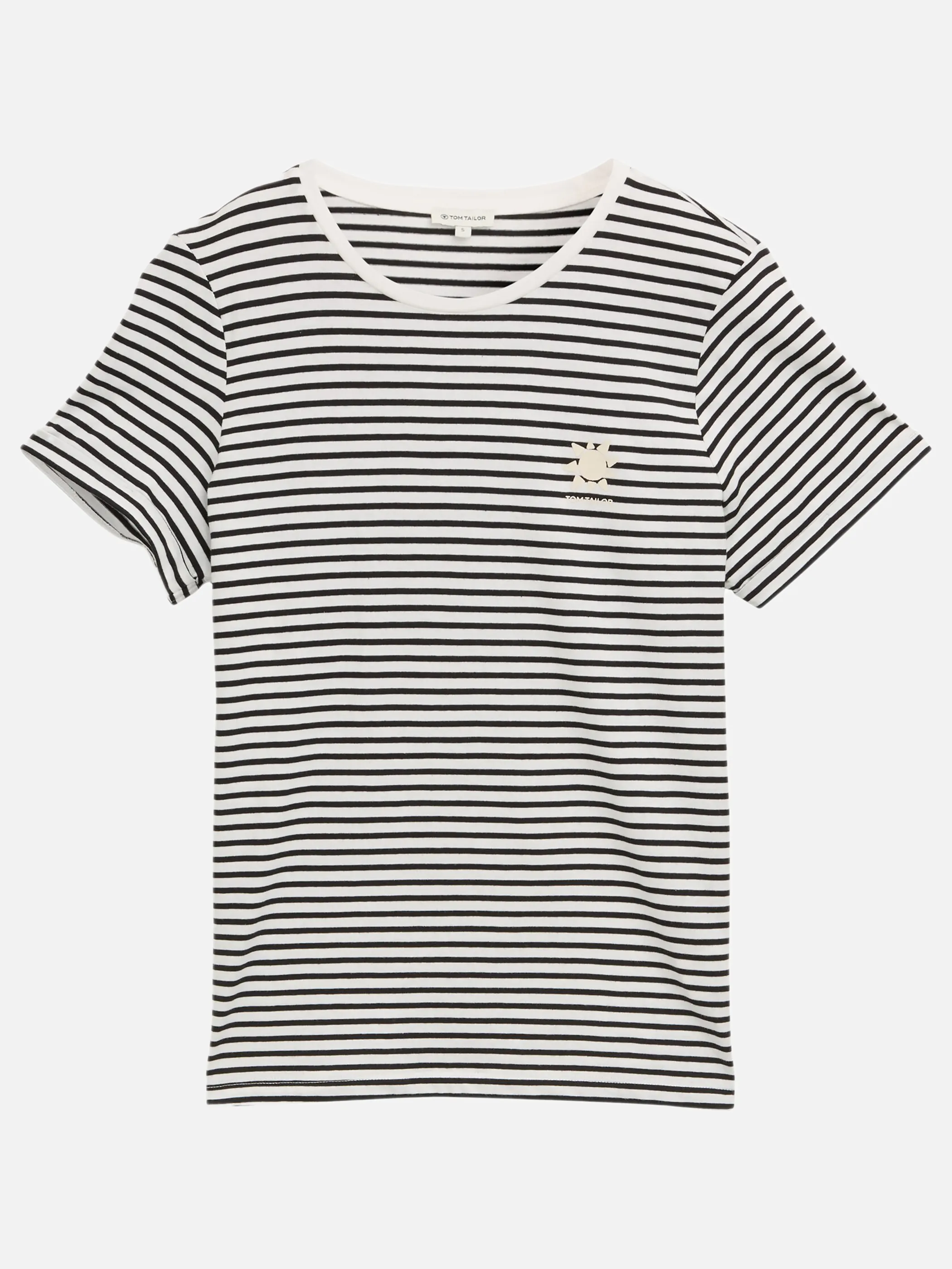 Tom Tailor 1046440 T-shirt stripe crew neck Schwarz 910039 38148 1