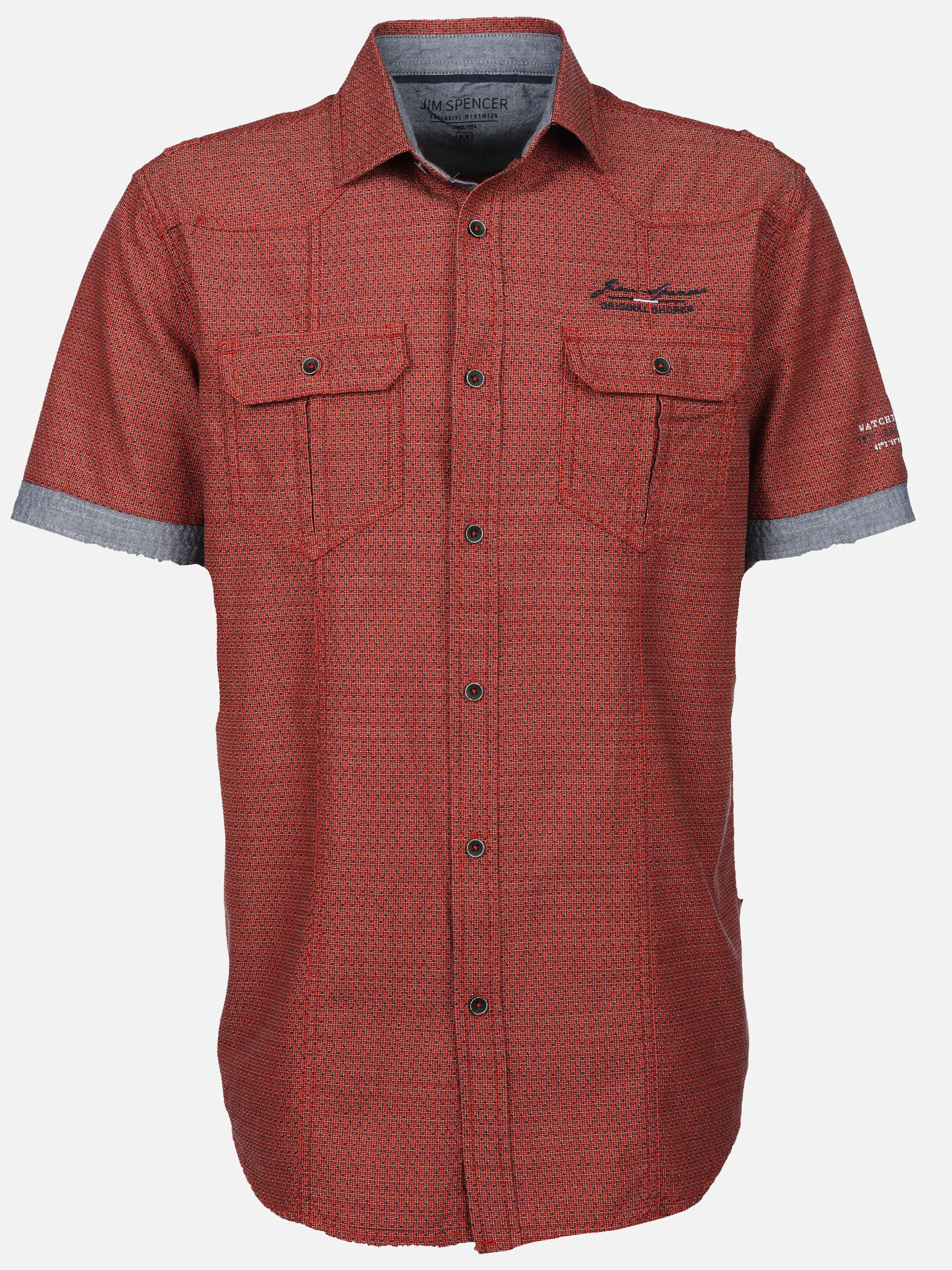 Jim Spencer He. Freizeithemd 1/2 Arm slub Rot 925936 RED JACQ 1