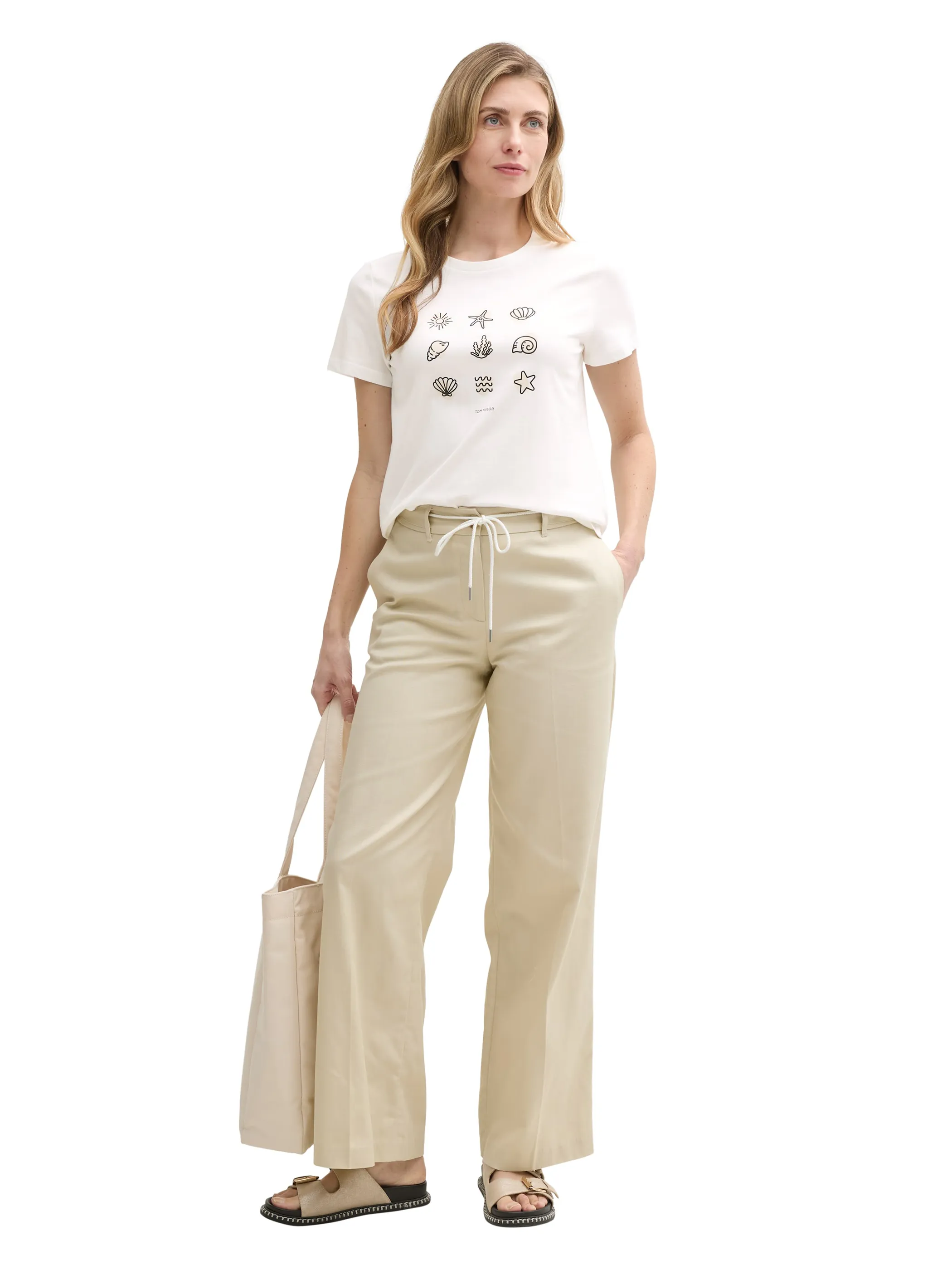 Tom Tailor 1046437 T-shirt basic with print Weiß 910035 10315 4