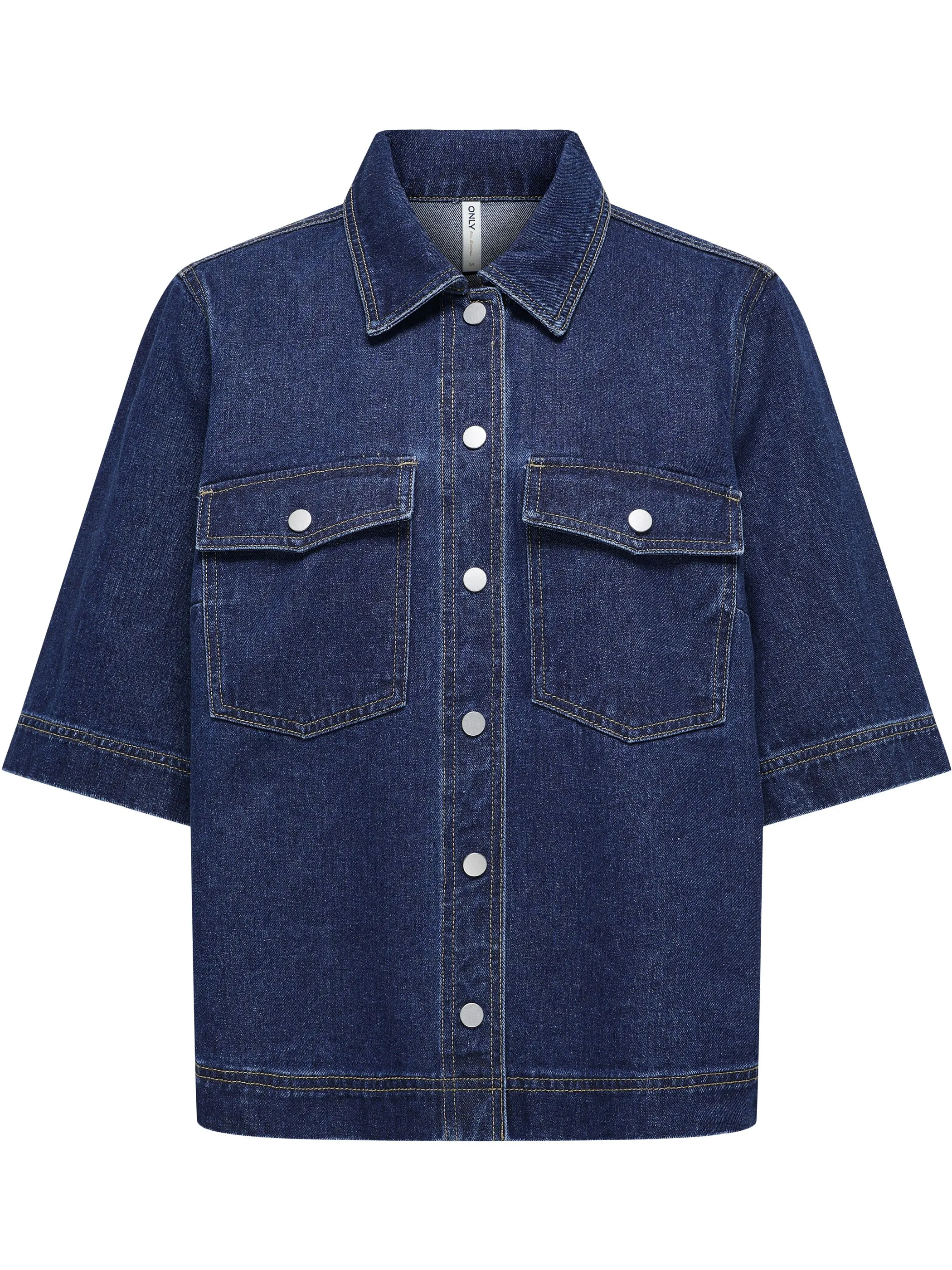 Only 15347084 ONLBELLE S/S SHIRT DN Blau 922176 177938 1