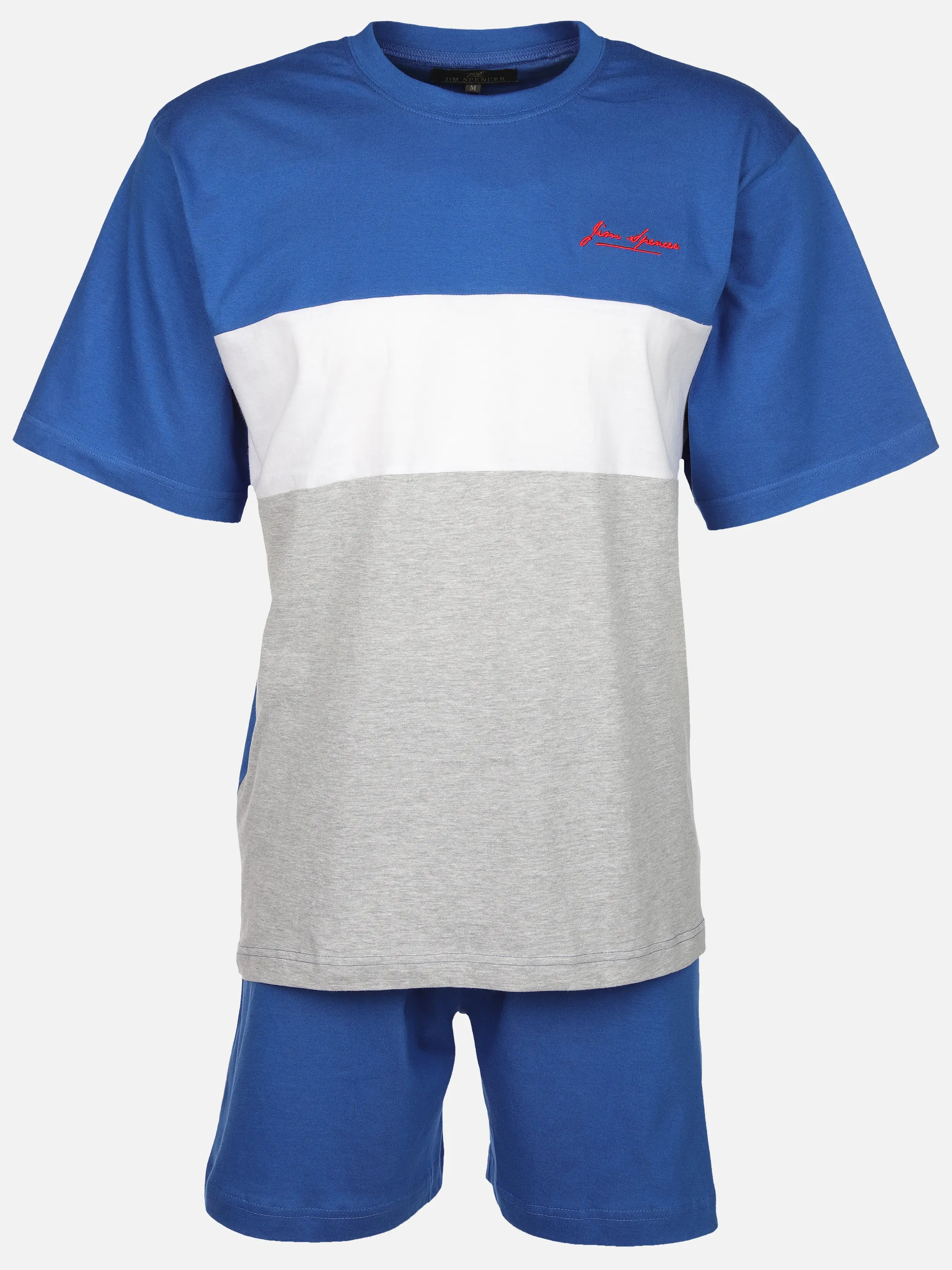 Jim Spencer He. Pyjama kurz Blockstreifen Blau 904941 BLAU 1