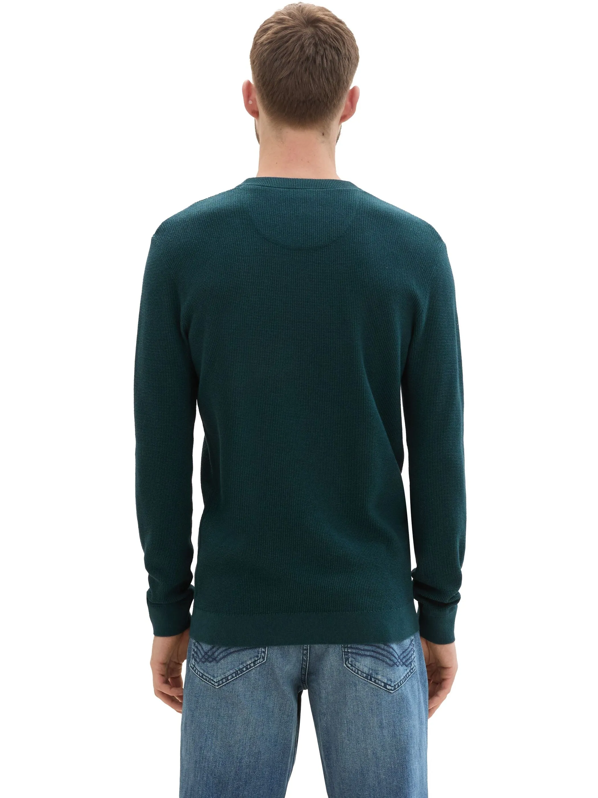 Tom Tailor 1042453 NOS structured crewneck knit Grün 898700 36296 2