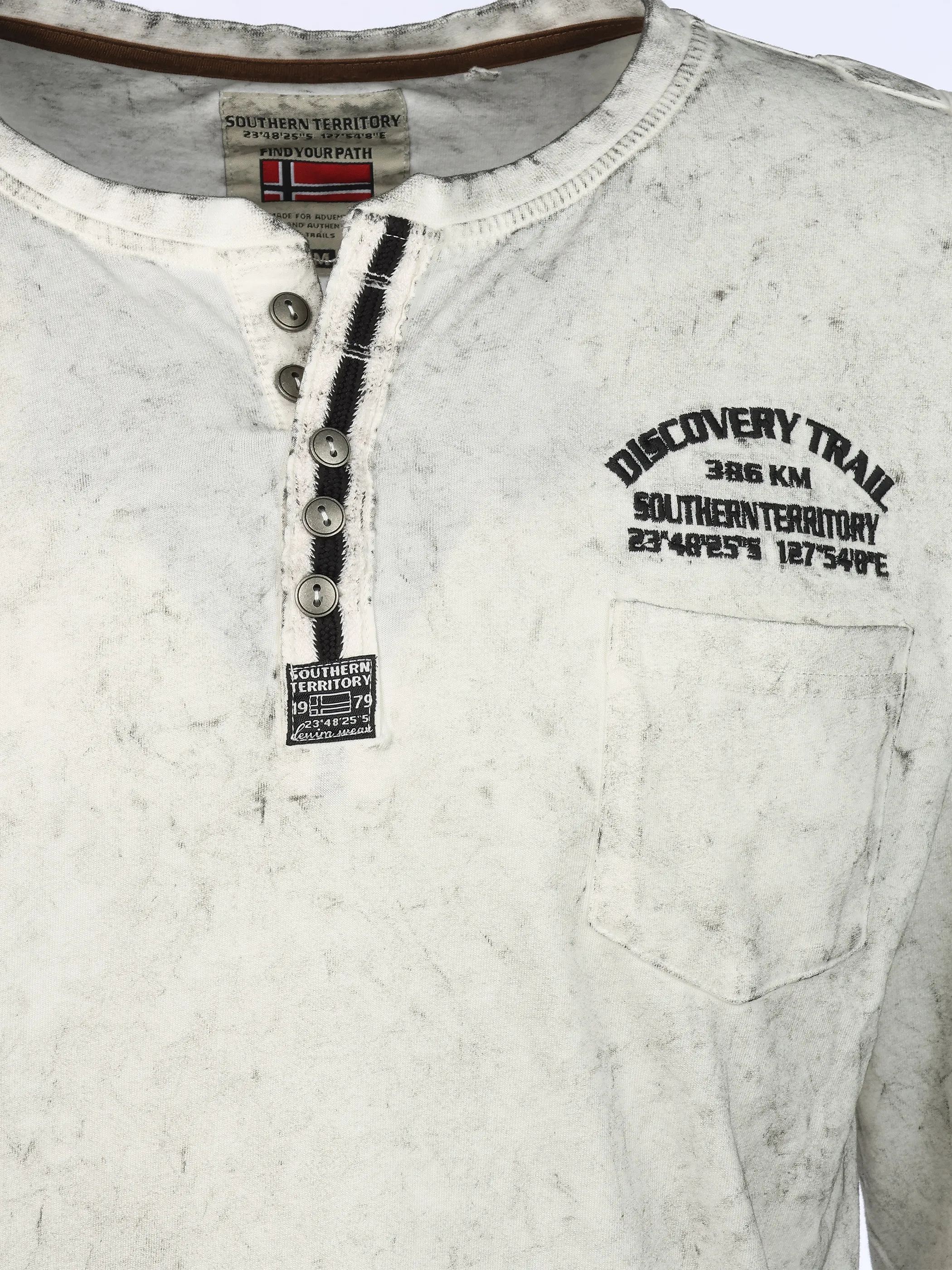 Southern Territory He. Henleyshirt 1/1 Arm washer Weiß 918374 OFFWHITE 3