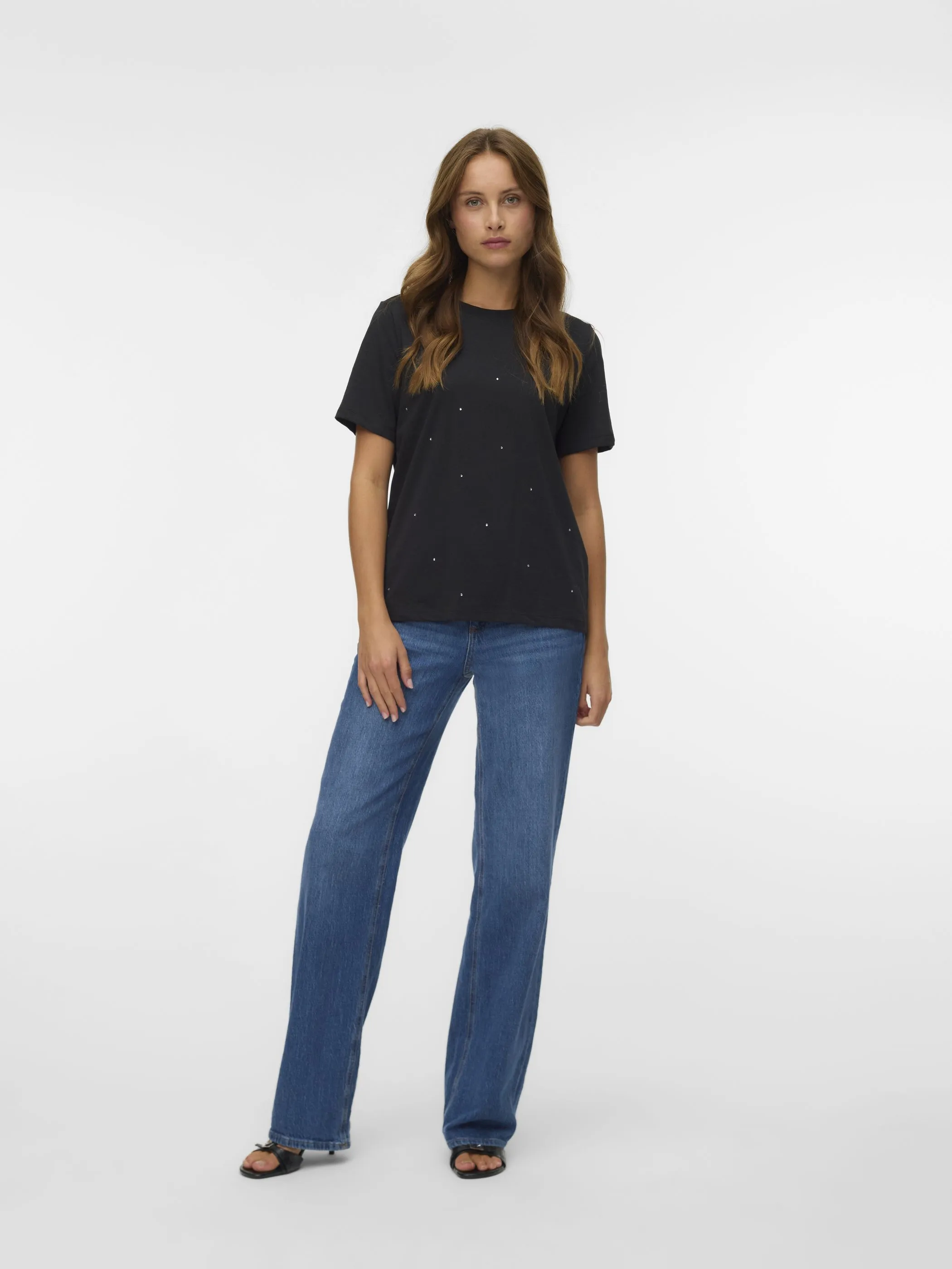 Vero Moda 10336970 VMPAULINA DETAIL SS T Schwarz 917566 177868003 2