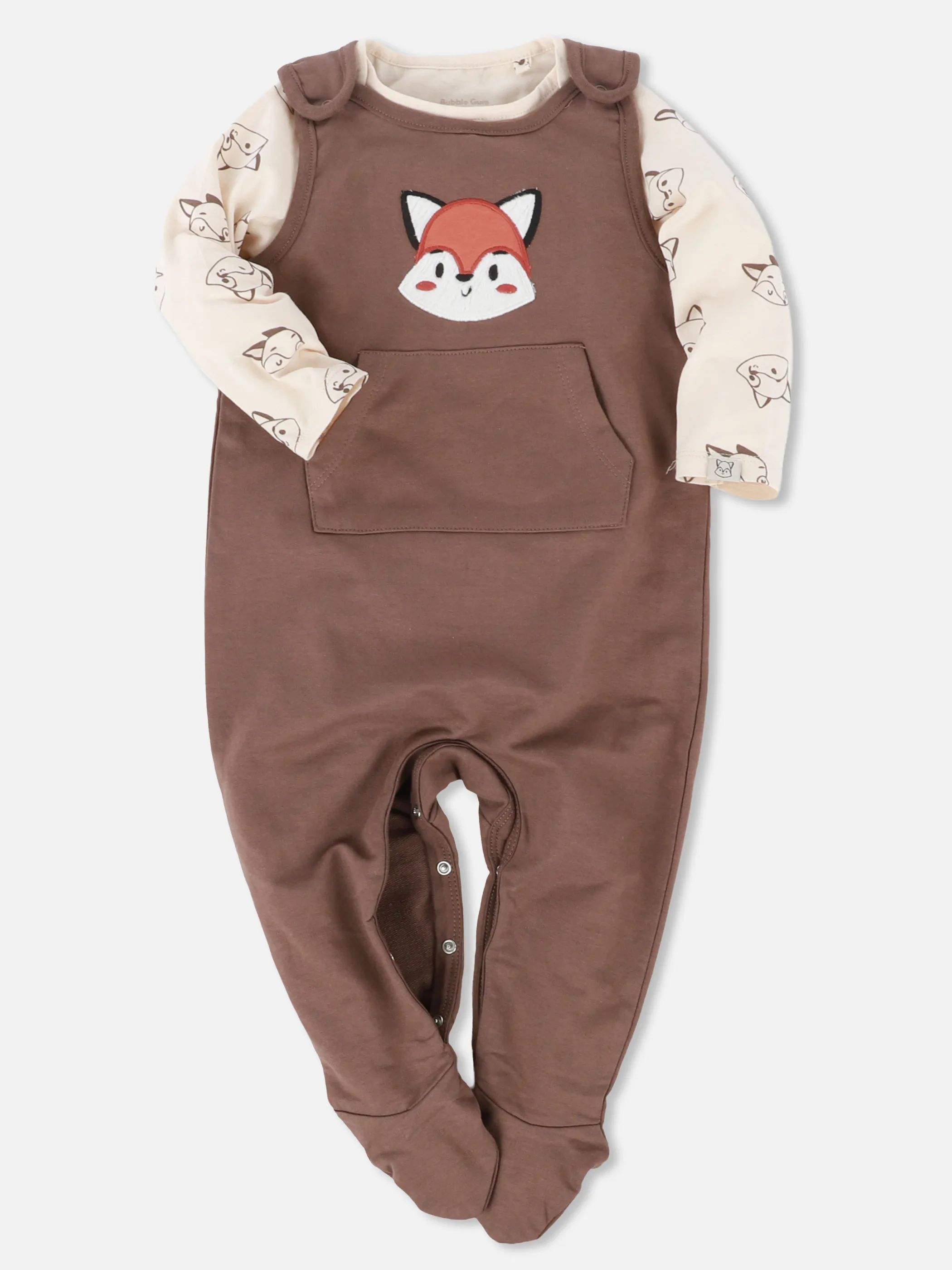 Bubble Gum BJ 2pcs Set Romper mit Fuchs FP und Shirt in braun Braun 932086 BR 2