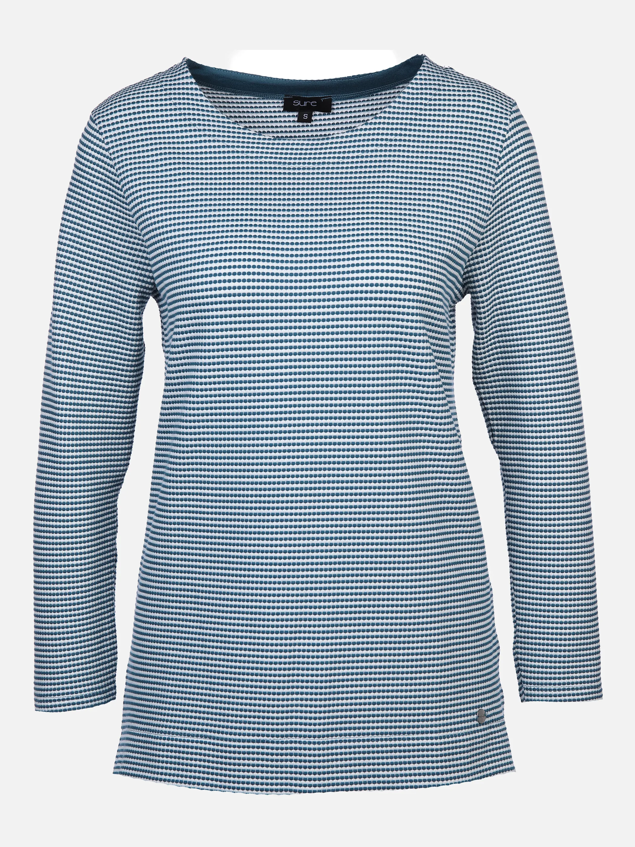 Sure Da-Jacuardshirt m. 3/4 Arm Blau 866389 DK.SEA/OFF 1