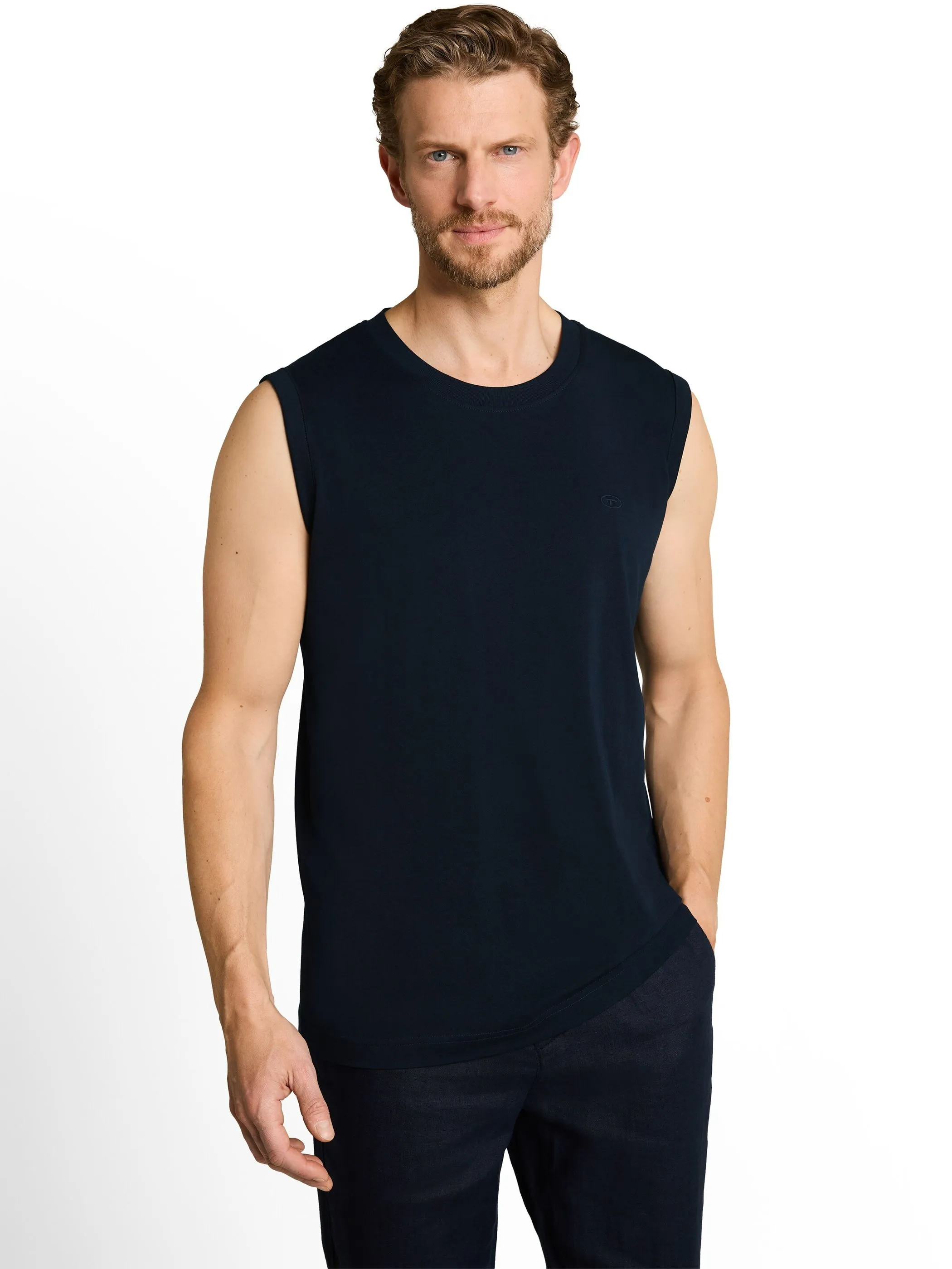 Tom Tailor 1050219 tanktop with embro Blau 926462 10668 1