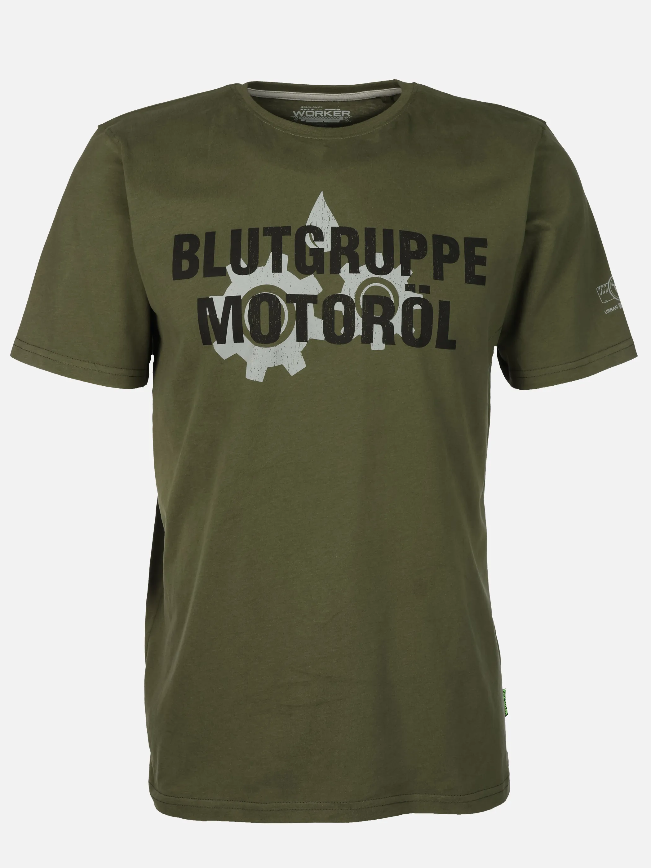 Worker He. T-Shirt 1/2 Sprüche Oliv 921269 KHAKI 1