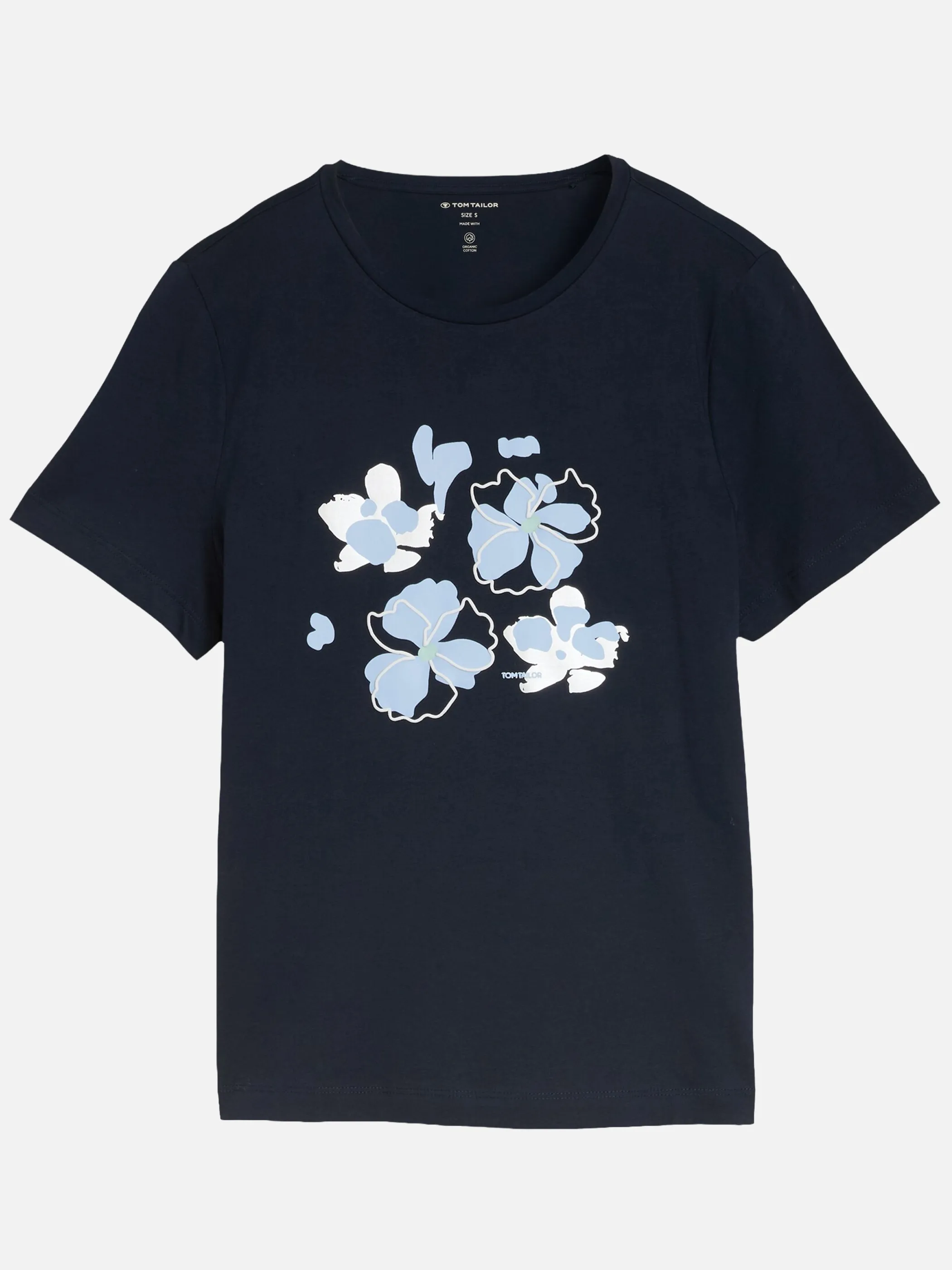 Tom Tailor 1050414 NOS T-shirt basic crew neck print Blau 922045 10668 3