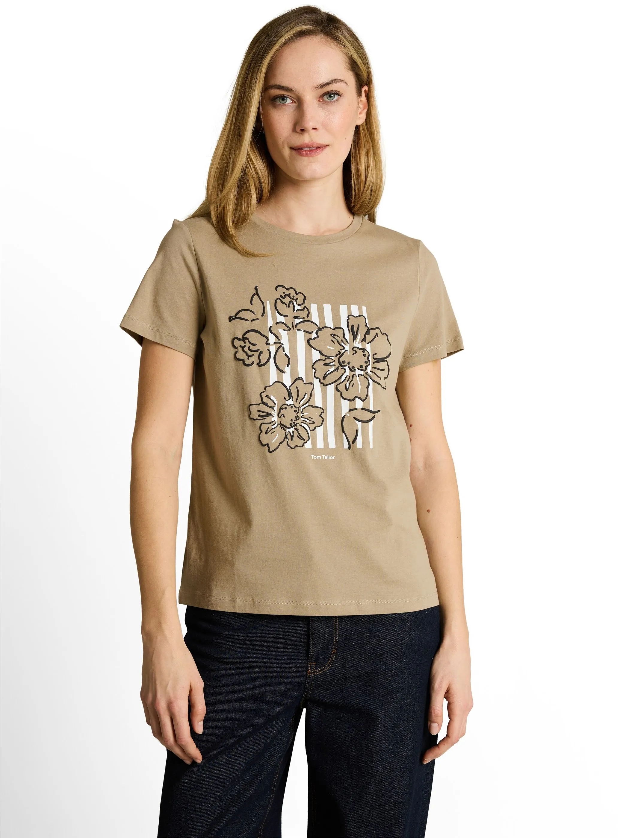 Tom Tailor 1051217 T-Shirt basic with print Grün 926010 11863 1