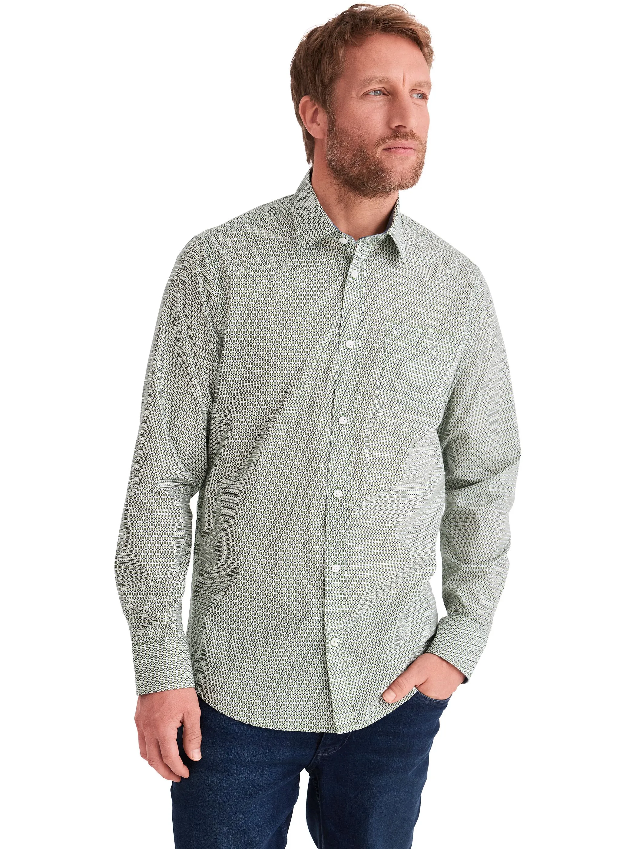 Stooker HAKA 73150380009117 He. Bluse/Hemd, Grün 919849 9117 1