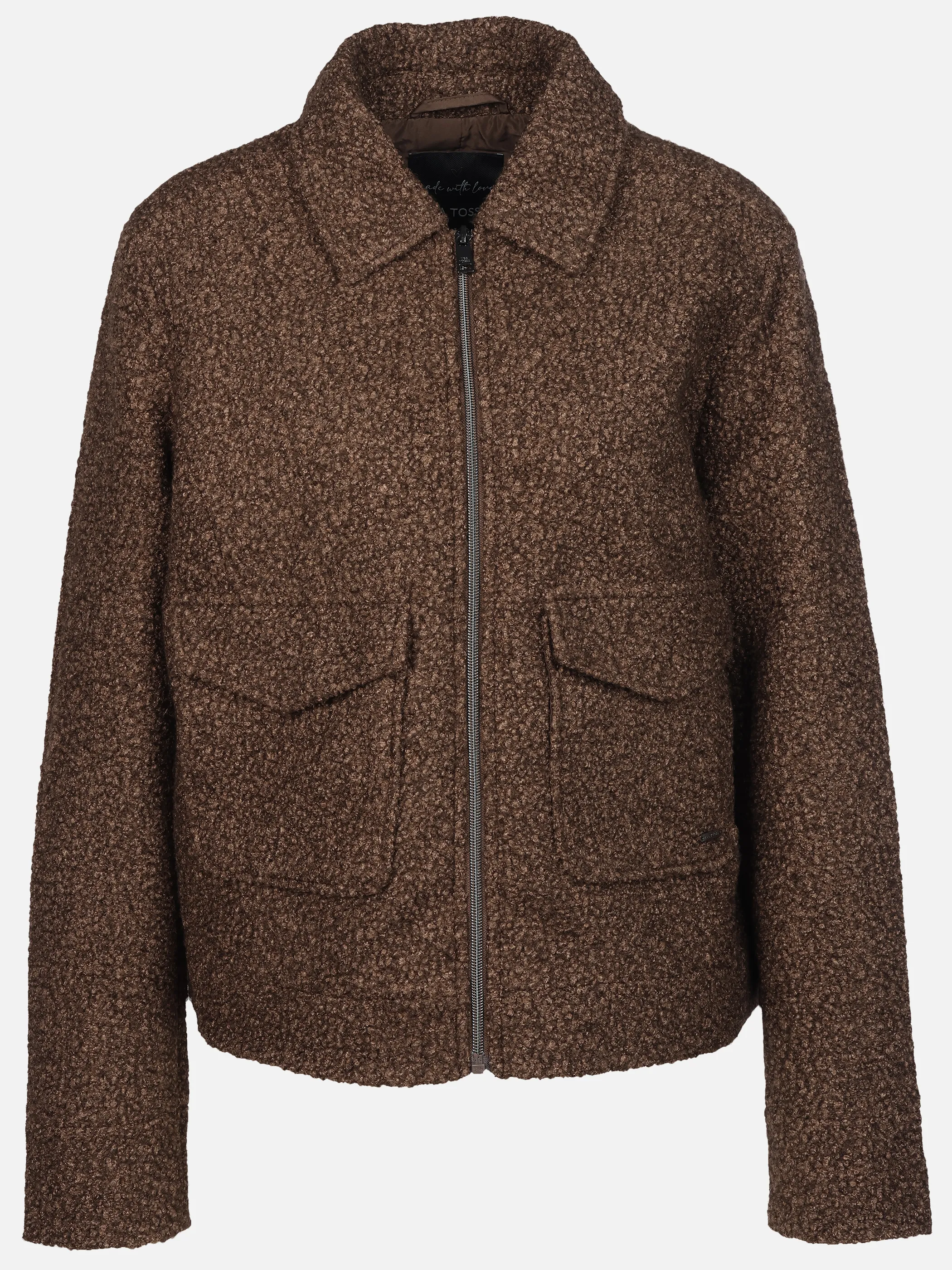 Lisa Tossa Da-Bouclé Jacke, cropped Braun 929148 JAVA 1