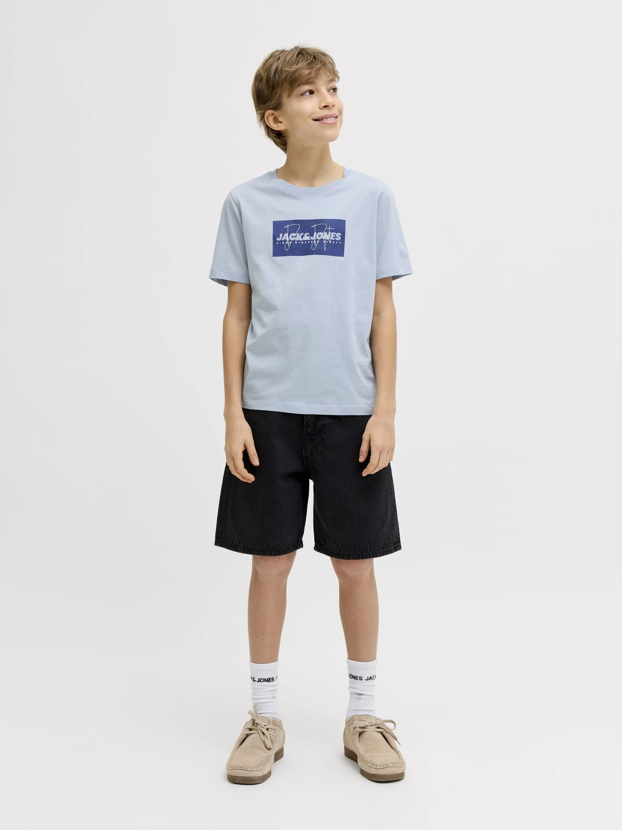 Jack&Jones Junior 12289944 JJCOLE PRINT TEE SS CREW NECK JNR Blau 920172 175777 1