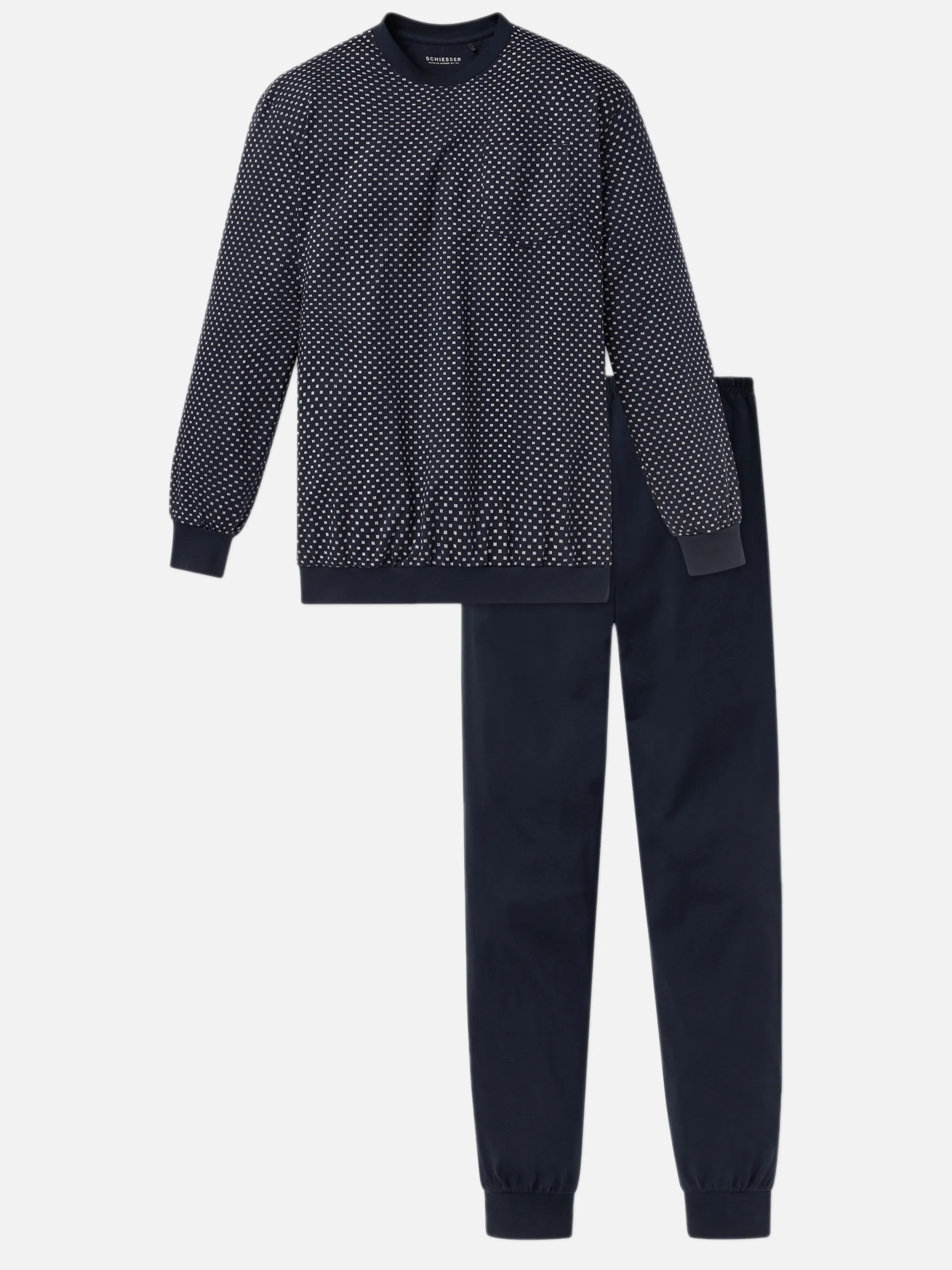 Schiesser 159620-803-052 Anzug Lang Blau 764152 803 1 Schiesser 159620-803-052 Anzug Lang Blau 764152 803 1