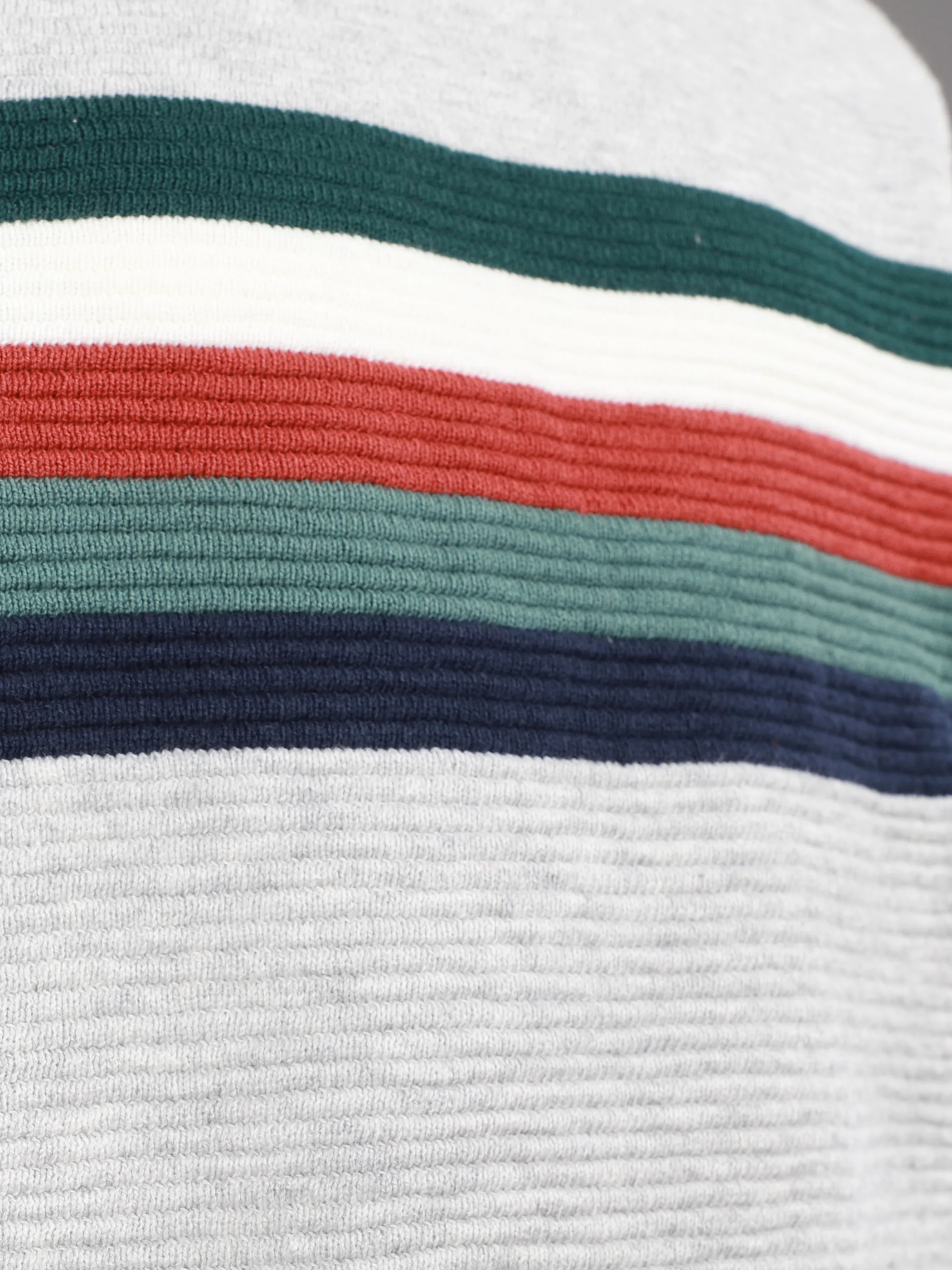 One Way KJ Strickpullover grau mit bunten streifen Grau 929750 GRAU MEL. 3