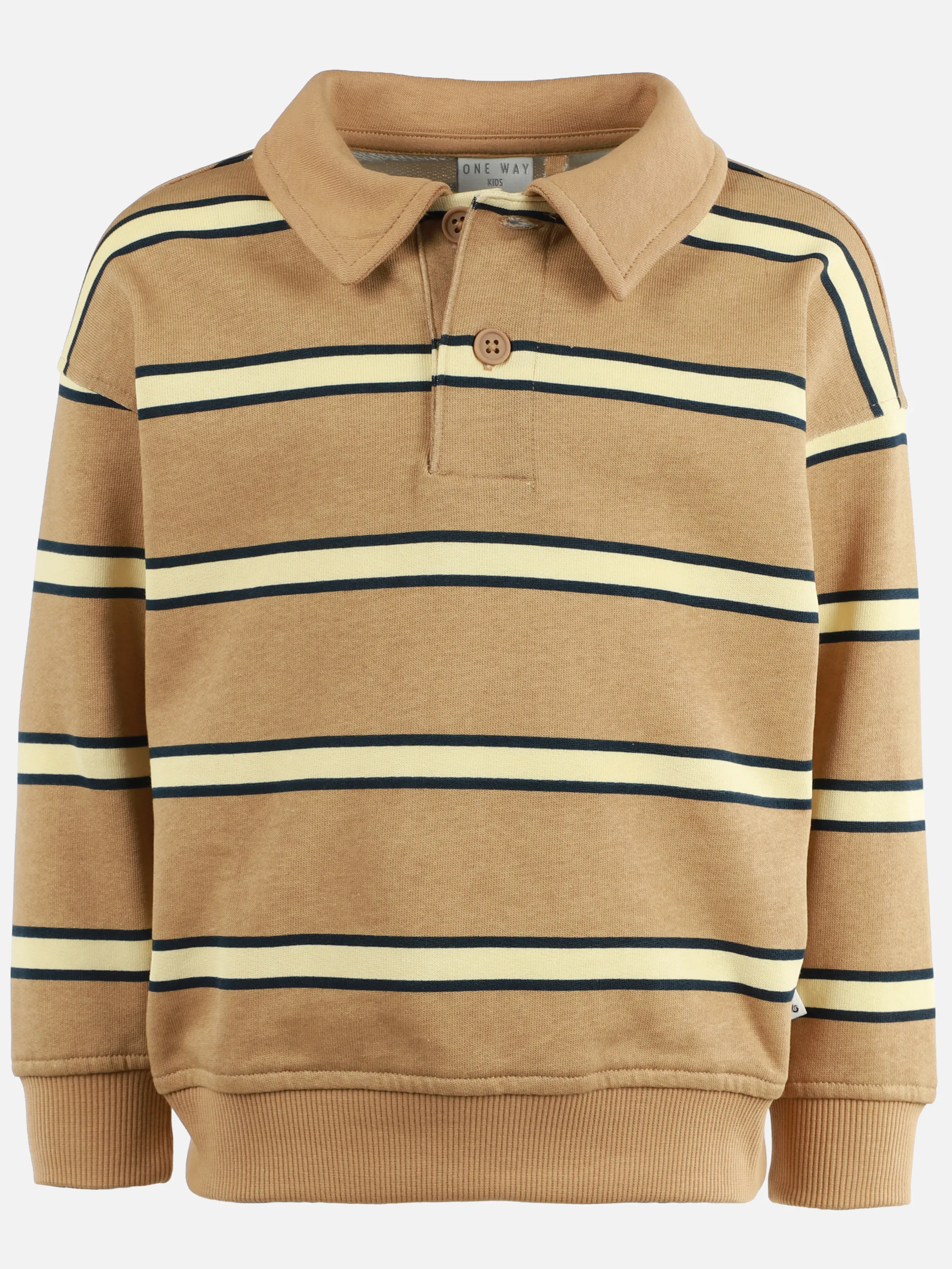 One Way MB Sweatpolo gestreift in braun Braun 921841 BROWN 1