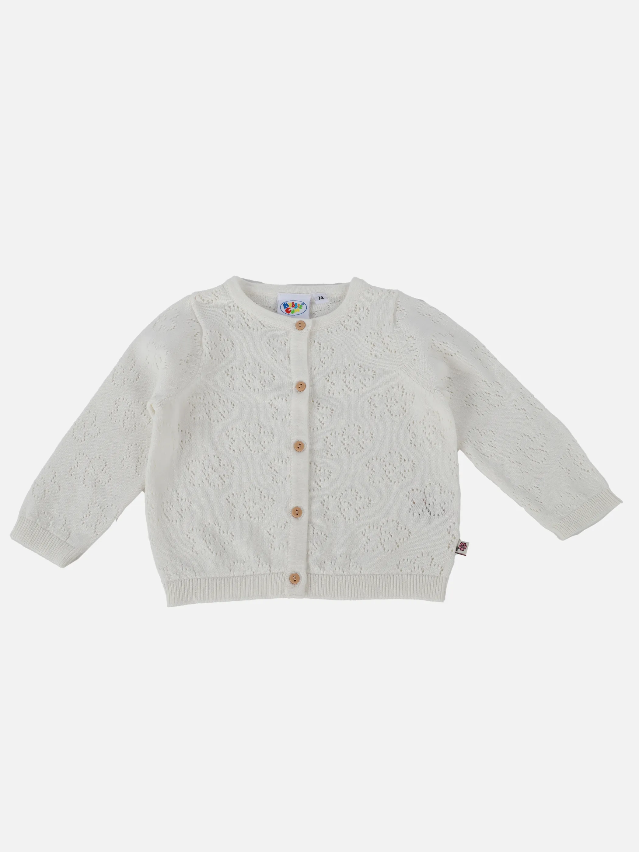 Bubble Gum BM Lochstrick-Cardigan mit Blumenmuster in weiß Weiß 906644 WEIß 1