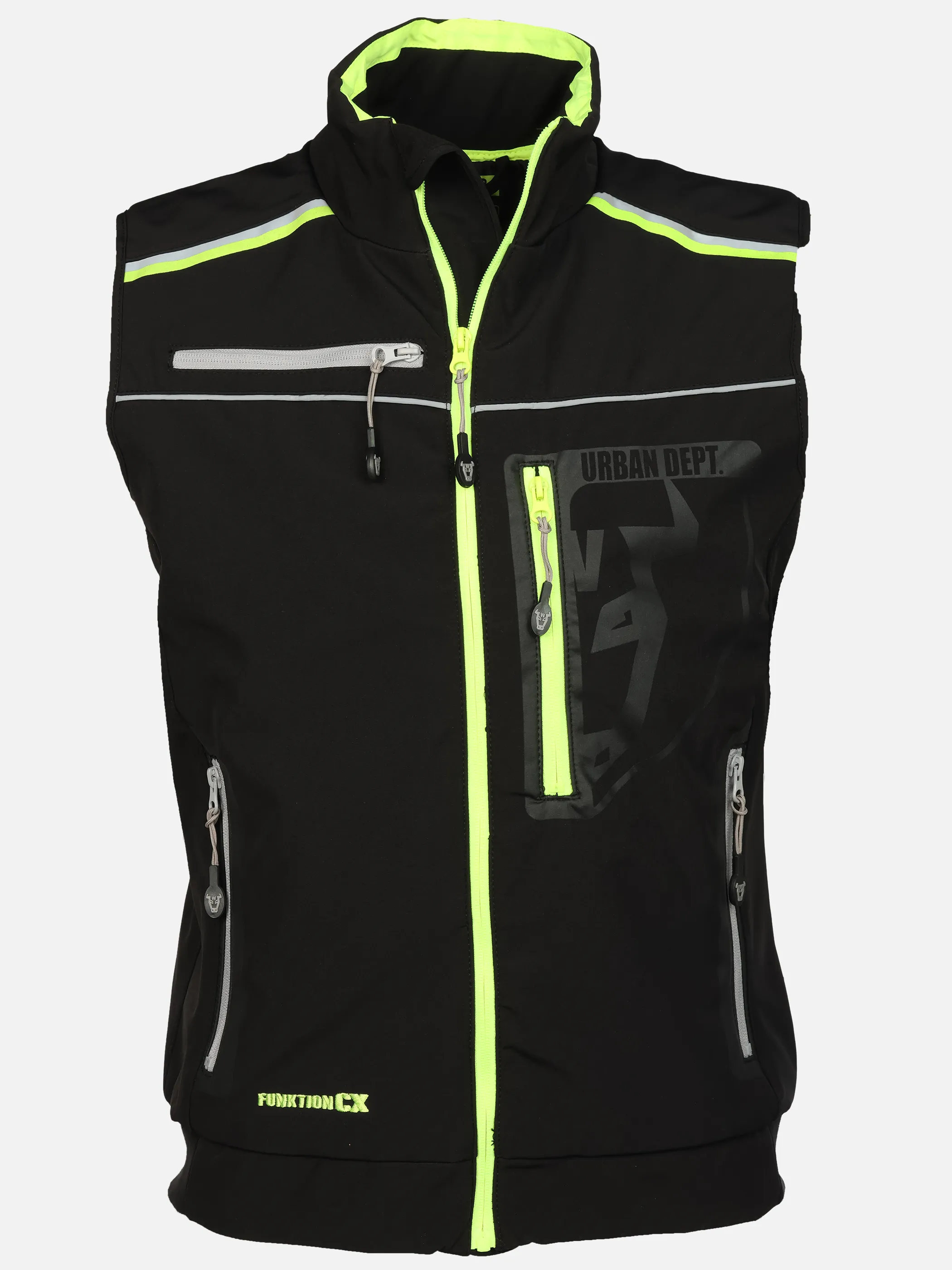 Worker He. Softshellweste neon Schwarz 929366 BLACK 1