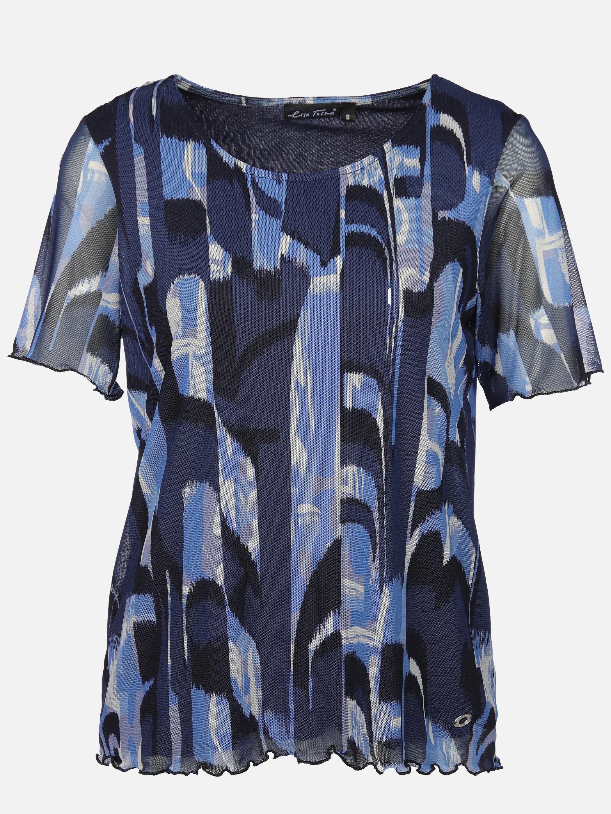 Lisa Tossa Da-Meshshirt m. Alloverprint Blau 894657 BLAU 1