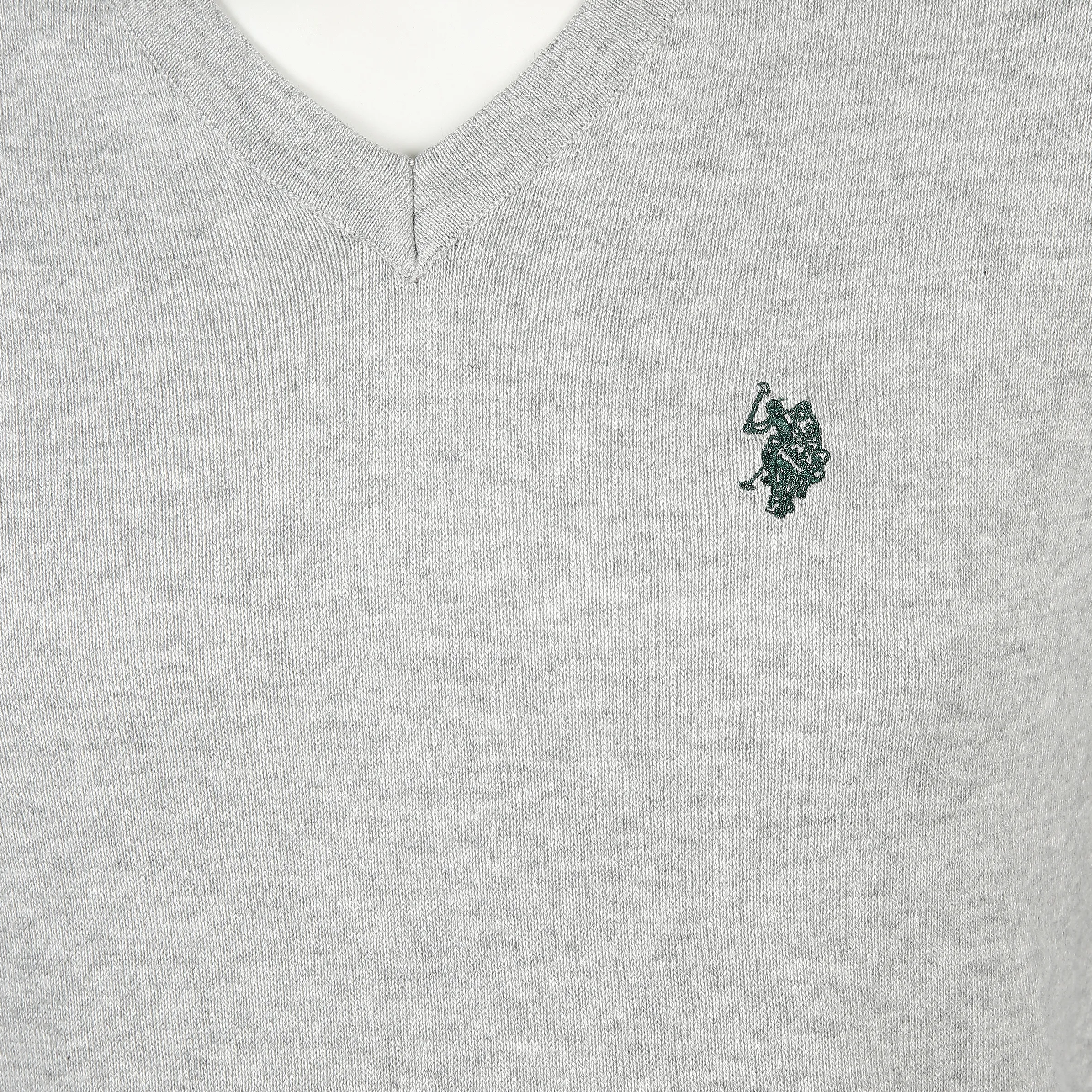 U.S. Polo Assn. He. Pullover U.S. Polo V-Neck Grau 799159 GRAU MEL 3
