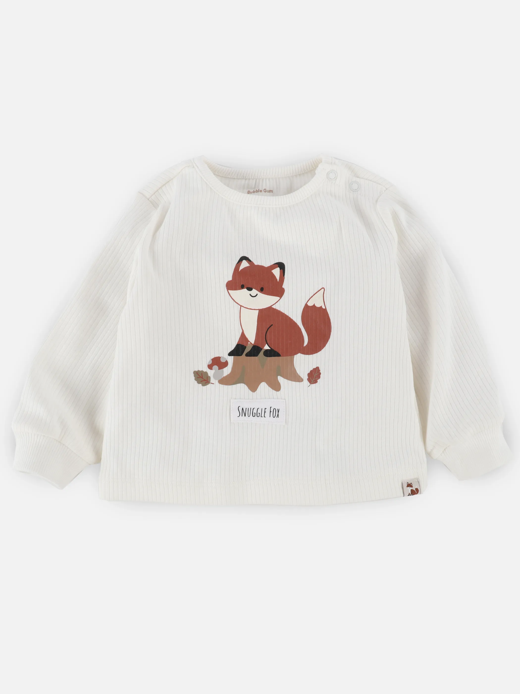 Bubble Gum BJ Longsleeve+Pant Set mit Fuchs AOP in weiß/beige Weiß 913588 WEIß/TAUPE 3
