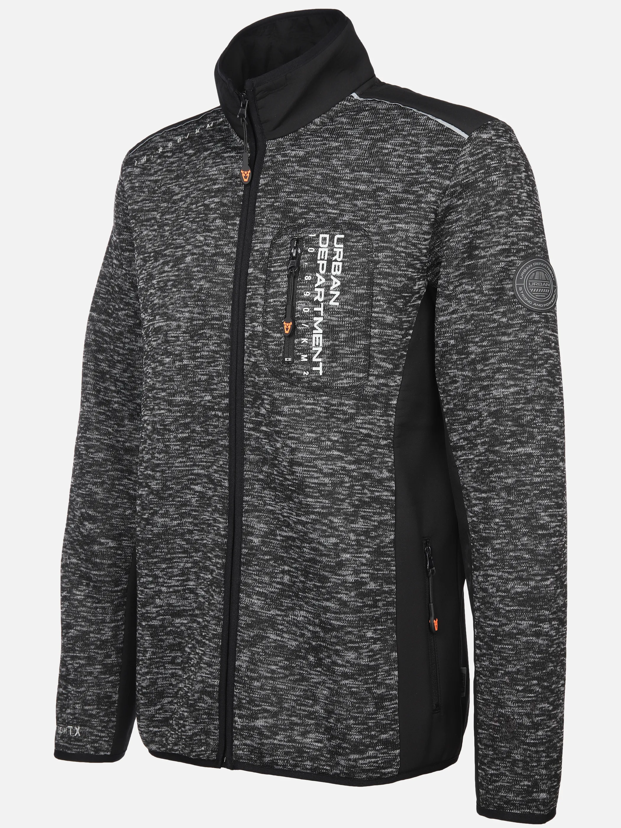 Worker He. Strickfleecejacke neon Schwarz 867036 BLACK MEL 3 Worker He. Strickfleecejacke neon Schwarz 867036 BLACK MEL 3