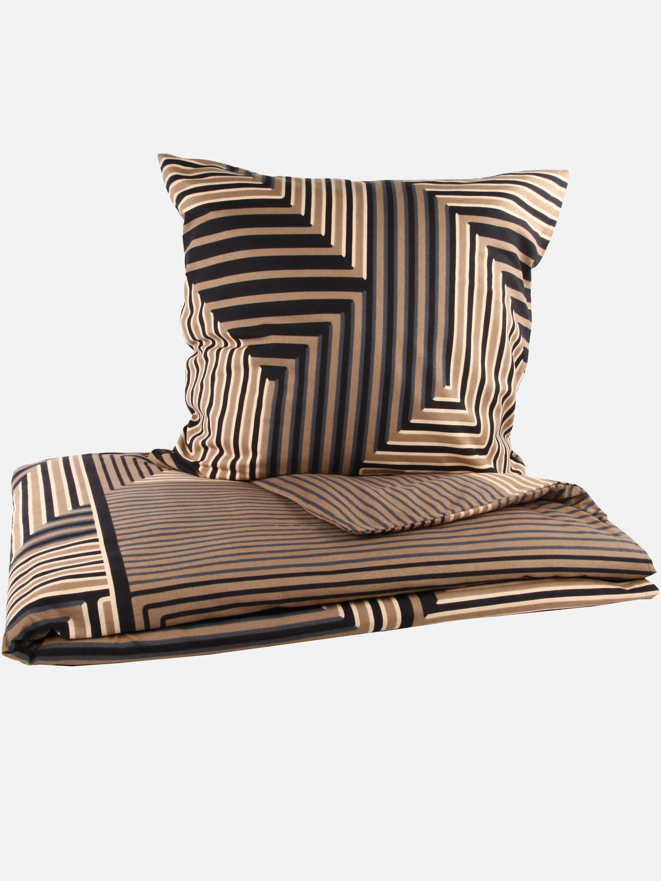 AWG Mode - Biberbettwäsche mit abstraktem Motiv 155x220cm | GOLD | 155/220