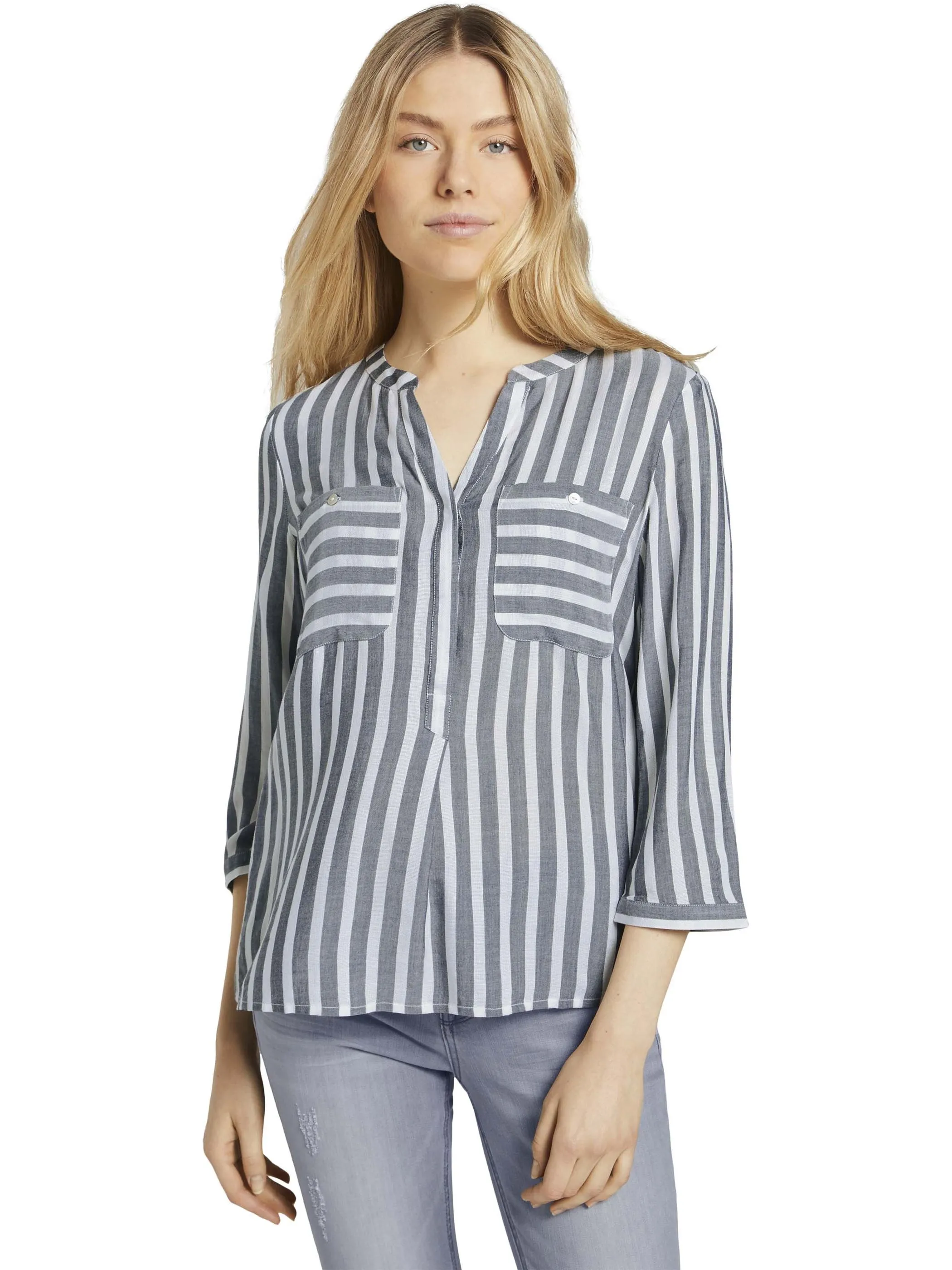 Tom Tailor 1016190 blouse striped Weiß 849385 26940 4