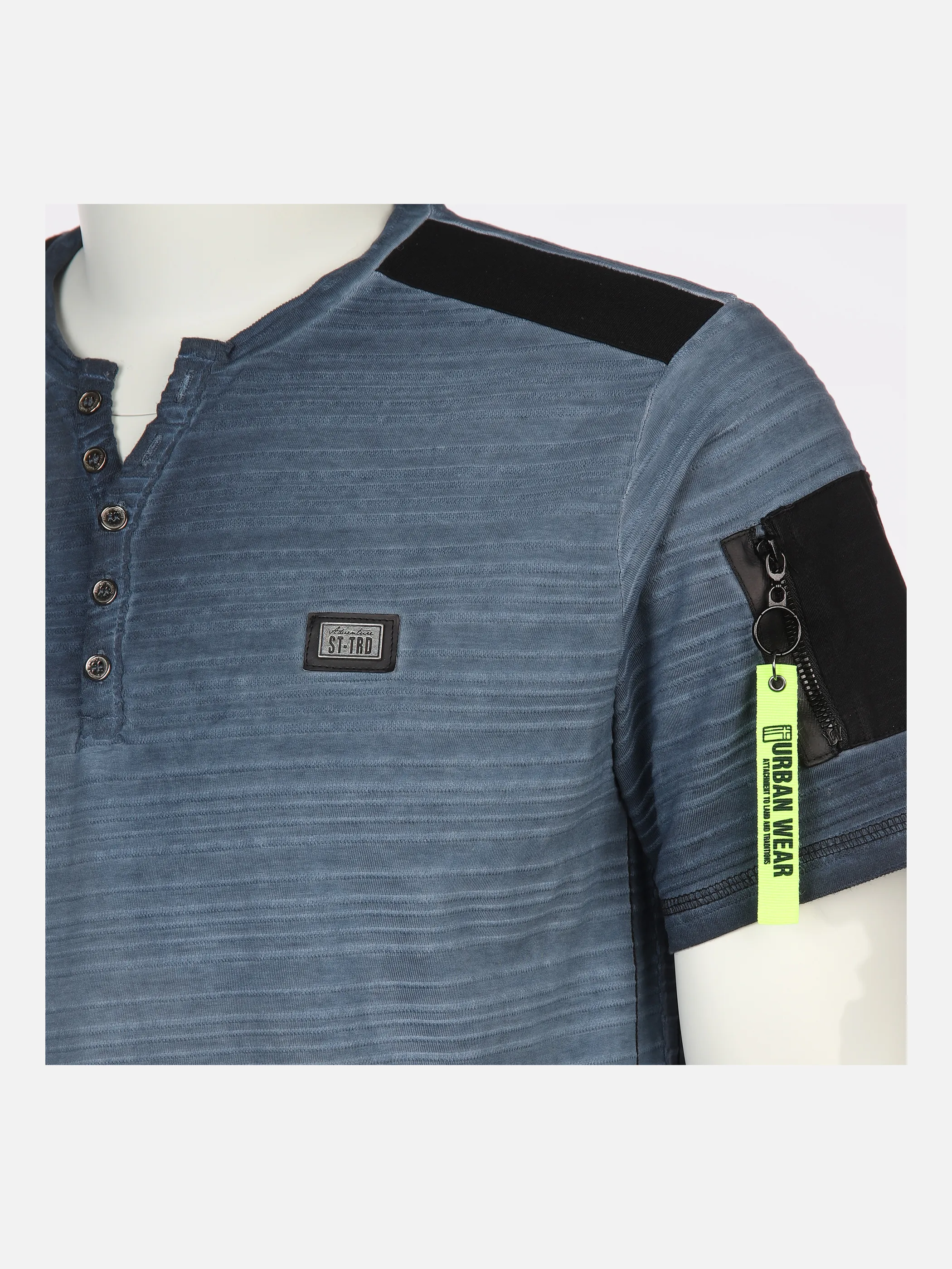 Southern Territory He. Henleyshirt 1/2 Arm Jacquard Blau 881707 NAVY 3 Southern Territory He. Henleyshirt 1/2 Arm Jacquard Blau 881707 NAVY 3