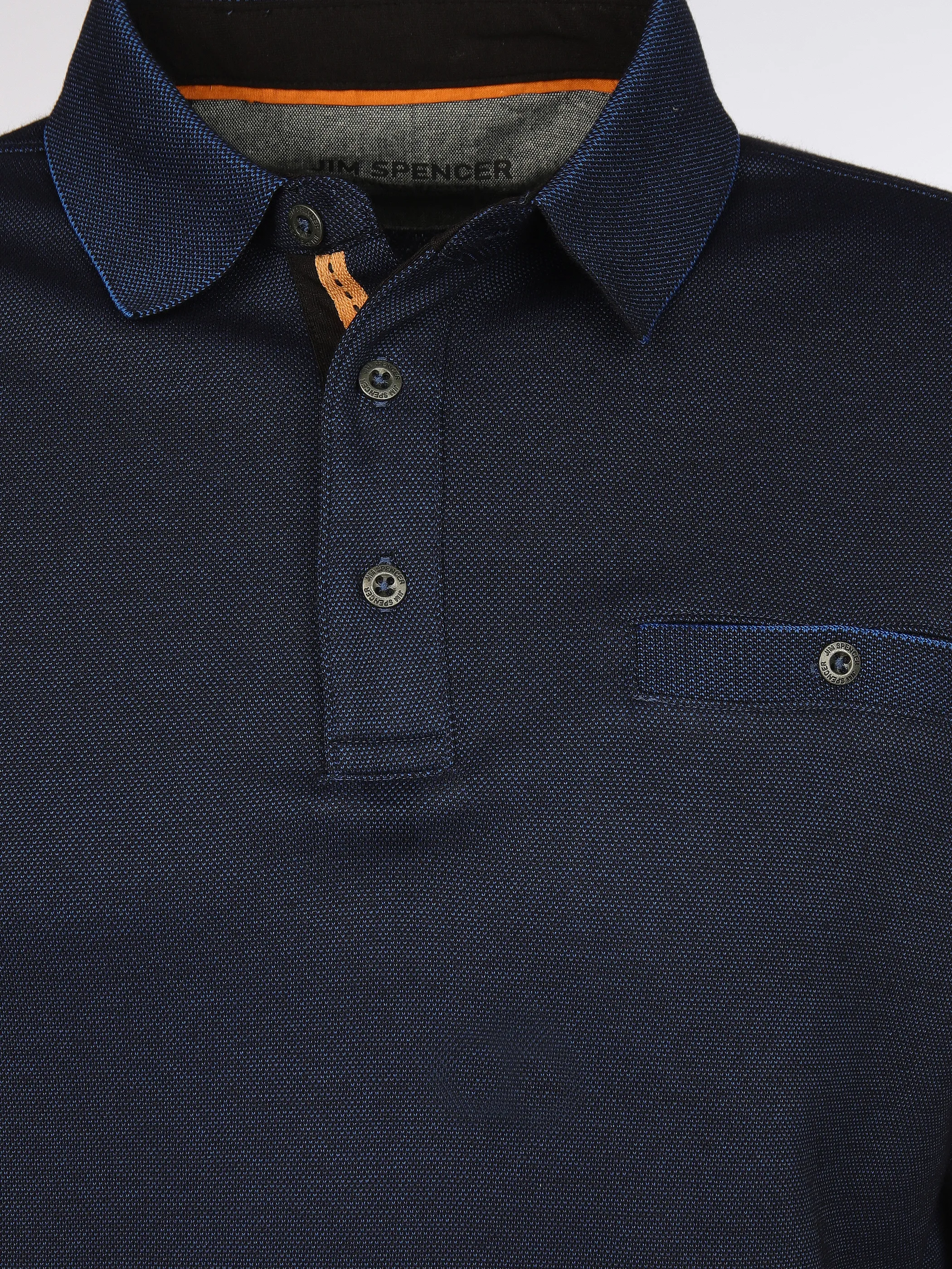 Jim Spencer He. Poloshirt 1/1 Arm Jacquard Blau 866258 NAVY 3