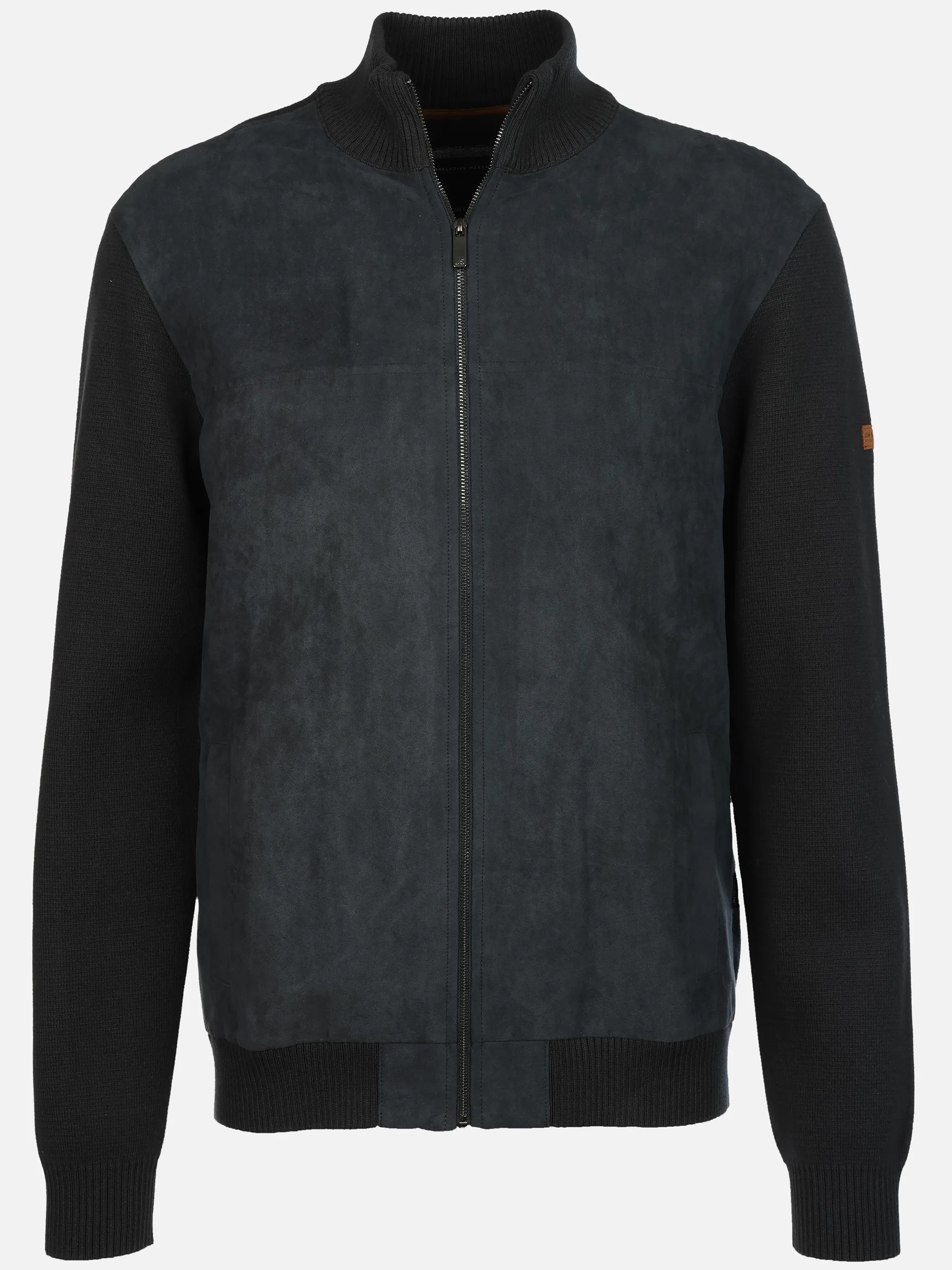 Jim Spencer He. Strickjacke Velour Blau 929627 NAVY 1