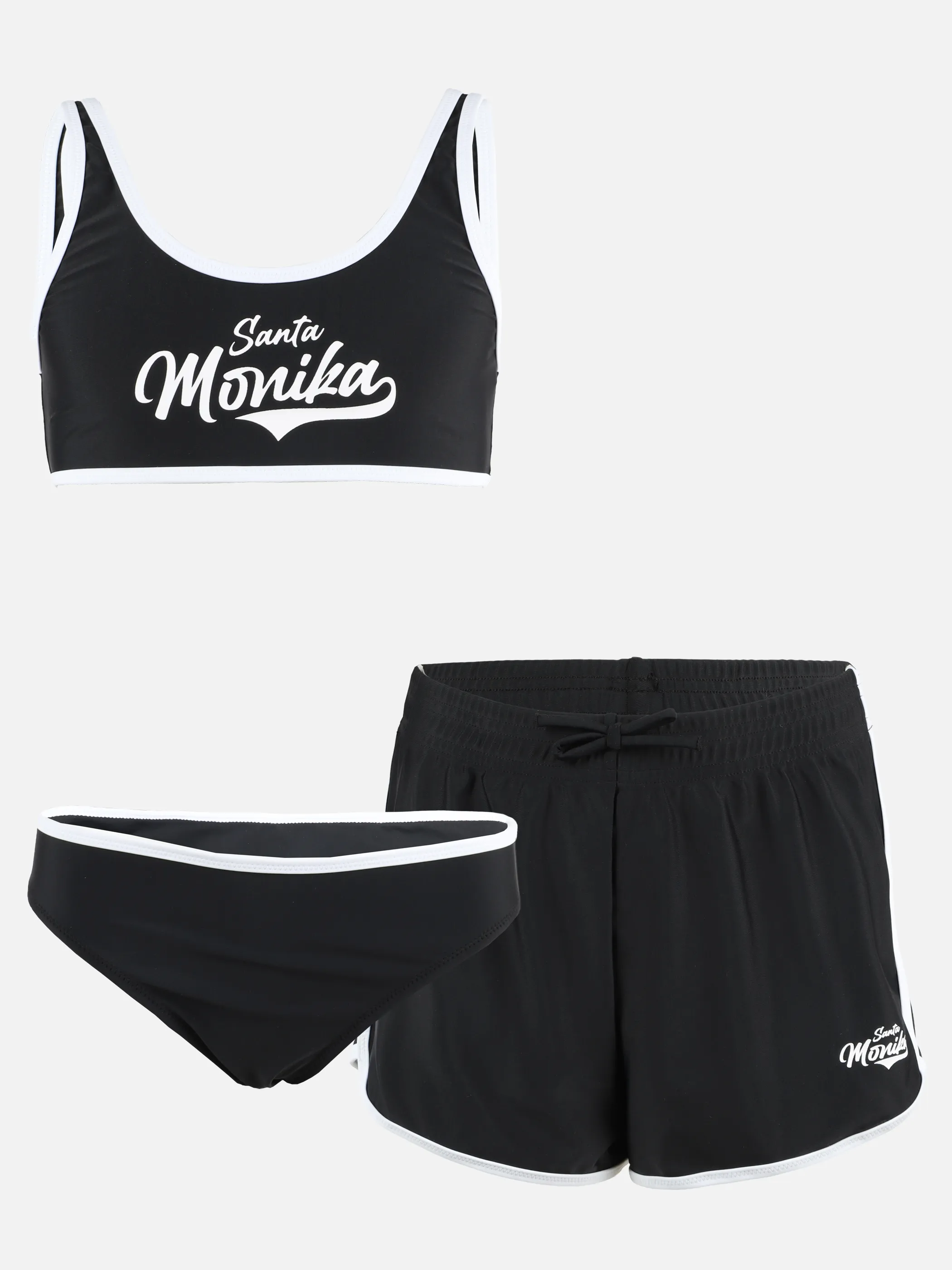 Grinario Sports TG-Bikini 3er Set, m. Hose u. Shorts Schwarz 923164 BLACK 1