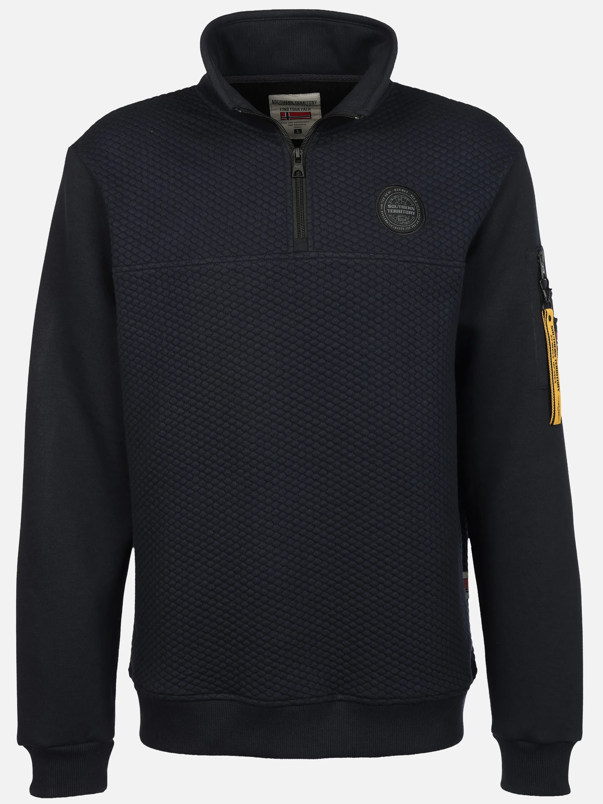 Southern Territory He. Sweattroyer Struktur Batch Blau 931858 NAVY 1