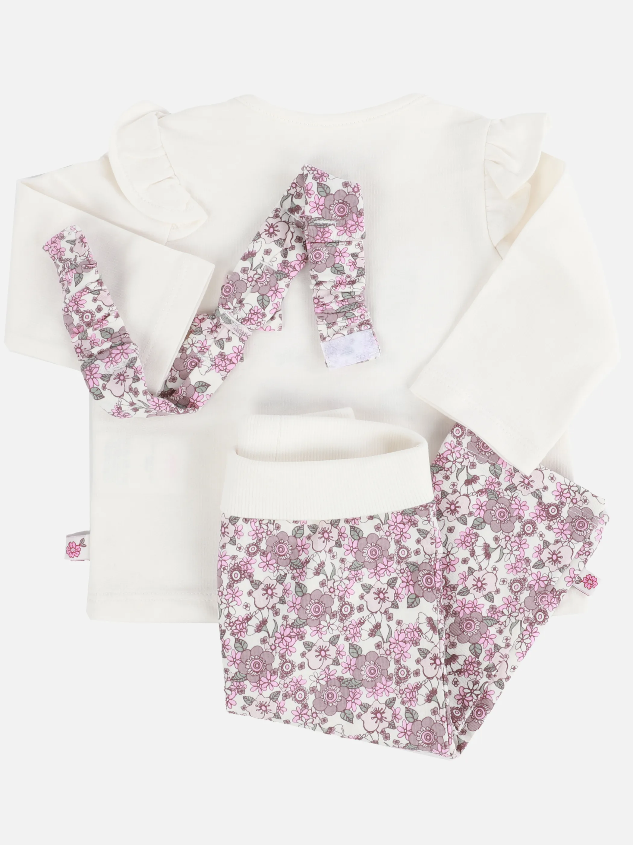 Bubble Gum BM 3tlg Set Sweatshirt Hasenappli. + Leggings + HB Bunt 906708 WEIß/ROSA 2