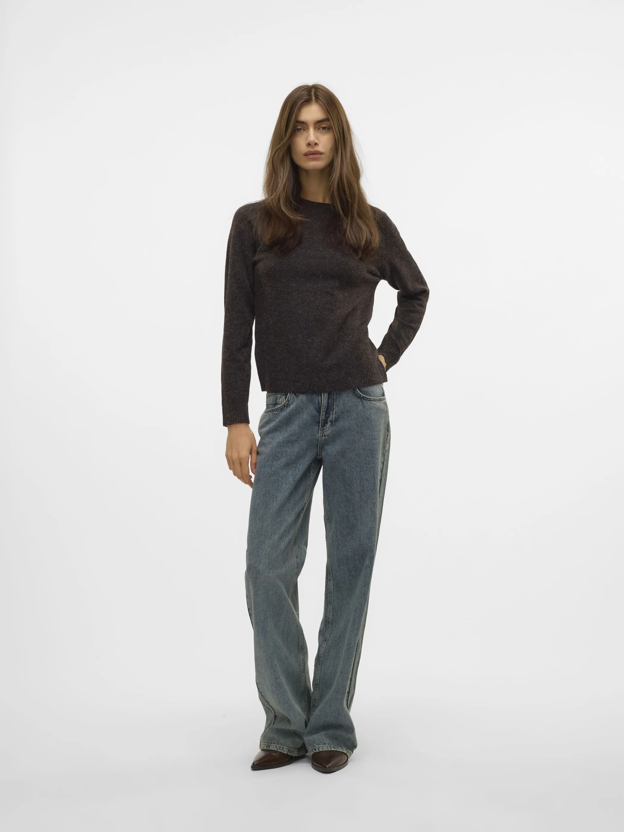 Vero Moda 10201022 VMDOFFY LS O-NECK BLO Braun 790647 297957003 4