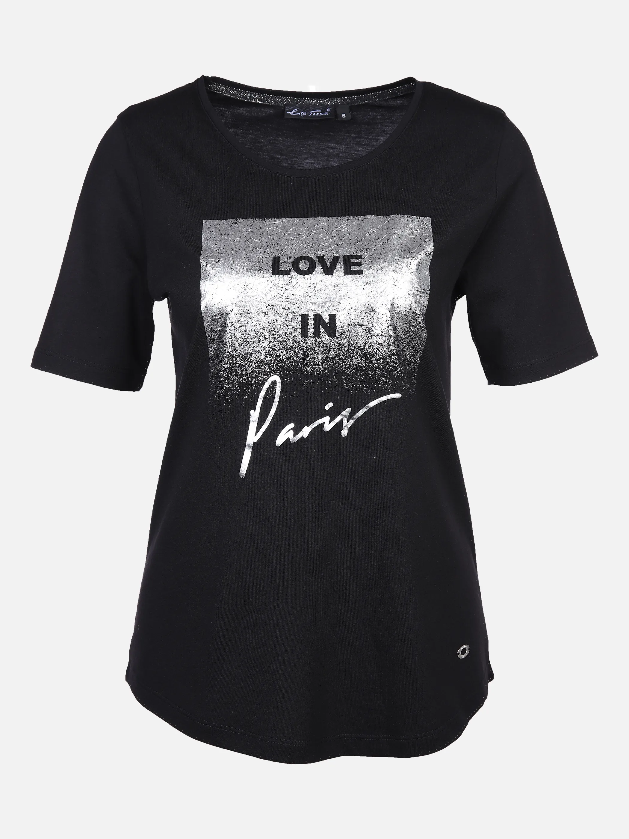 Lisa Tossa Da-T-Shirt mit Folienprint Schwarz 877570 SCHWARZ 1 Lisa Tossa Da-T-Shirt mit Folienprint Schwarz 877570 SCHWARZ 1
