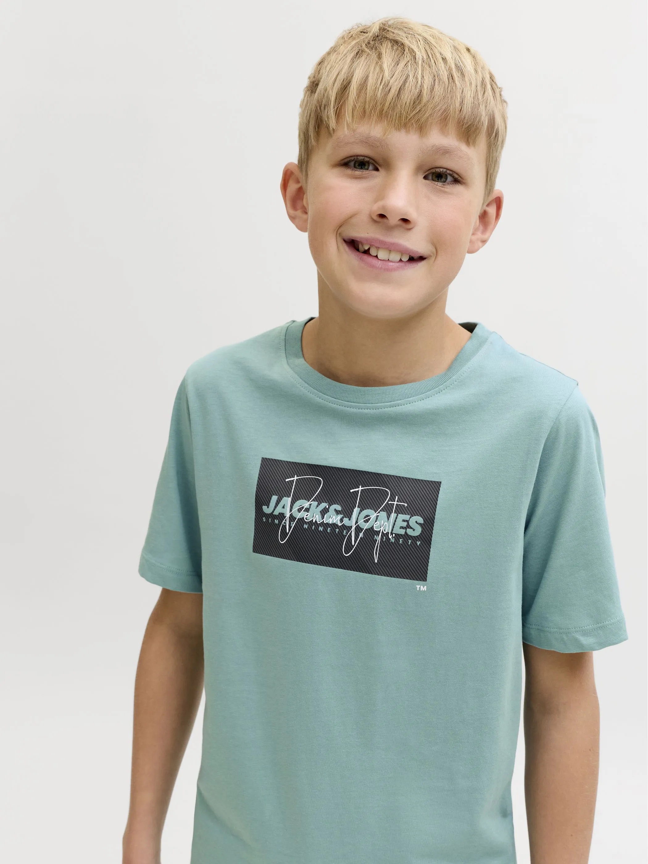 Jack&Jones Junior 12289944 JJCOLE PRINT TEE SS CREW NECK JNR Blau 920172 177556 3