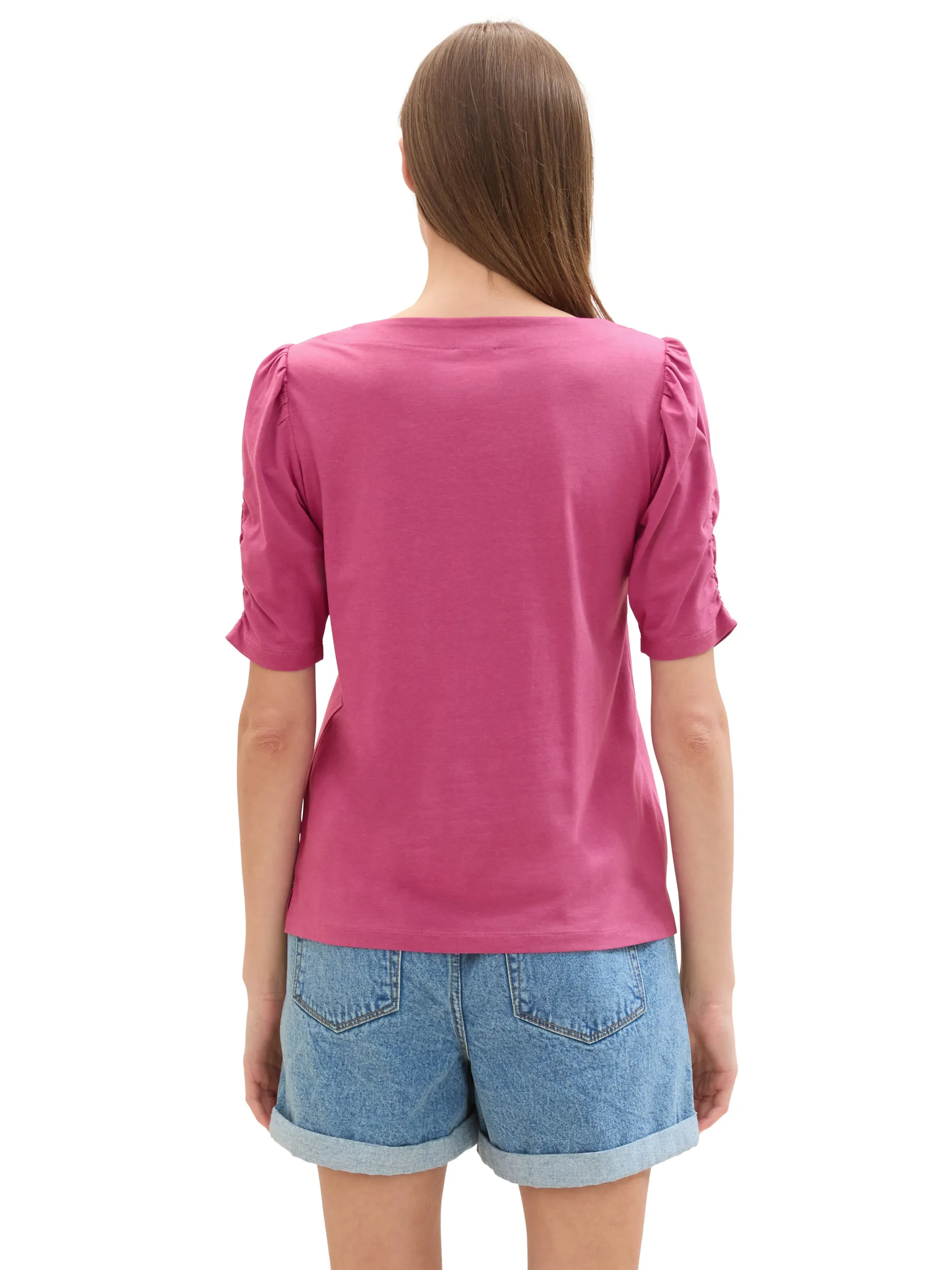 Tom Tailor 1041572 T-shirt gathered sleeve Pink 895787 35275 2 Tom Tailor 1041572 T-shirt gathered sleeve Pink 895787 35275 2