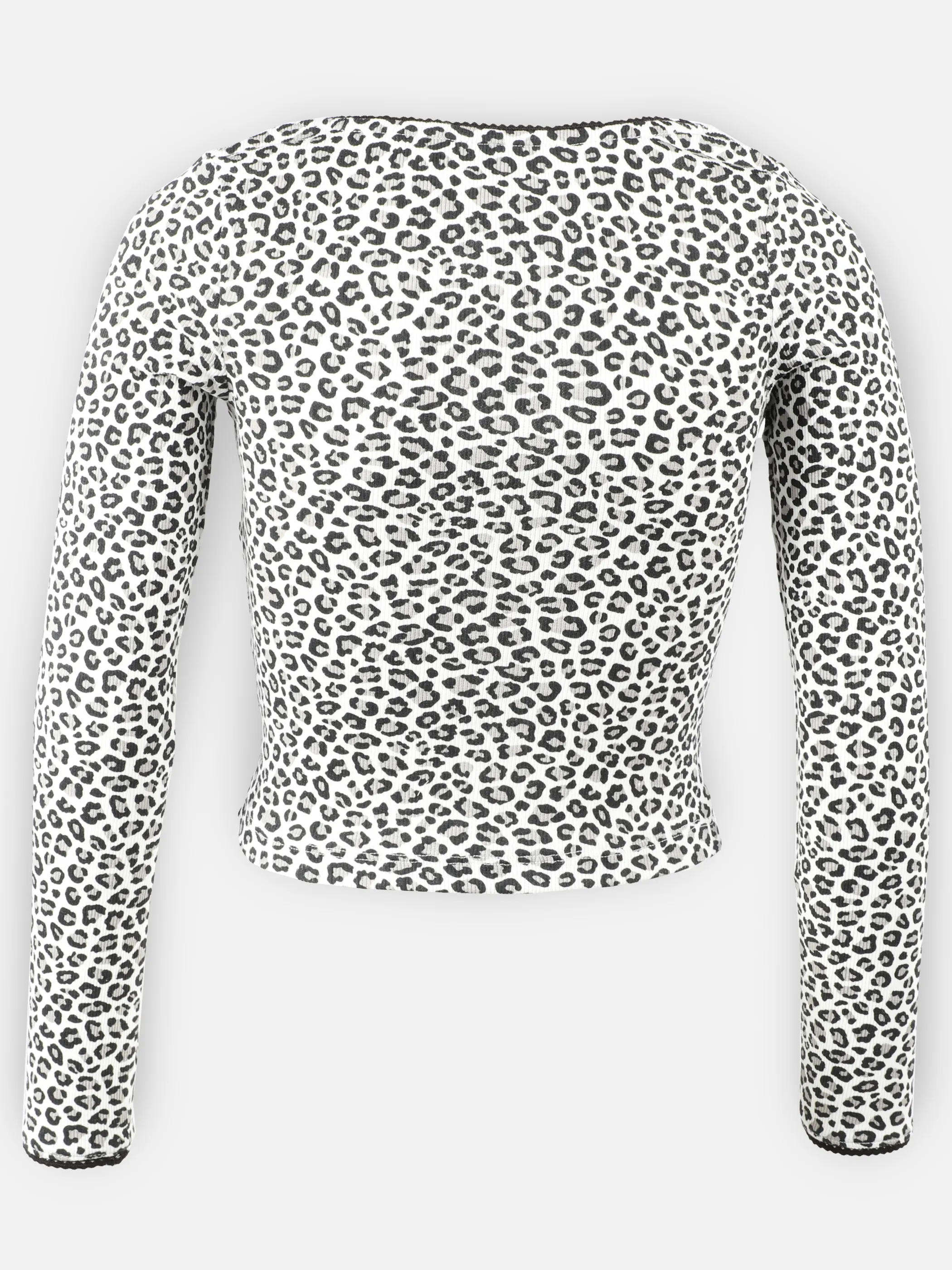 One Way JM Longsleeve mit Leo-AOP und Spitzendetails Schwarz 916321 SCHWARZ 2