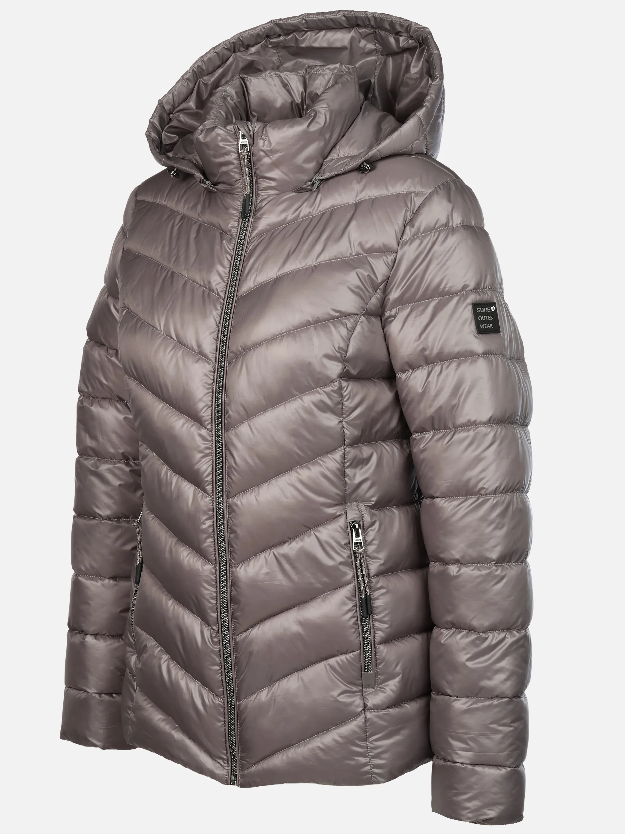 Sure Da. Steppjacke mit abnehmbarer Kapuze Grau 928651 SILVER 3