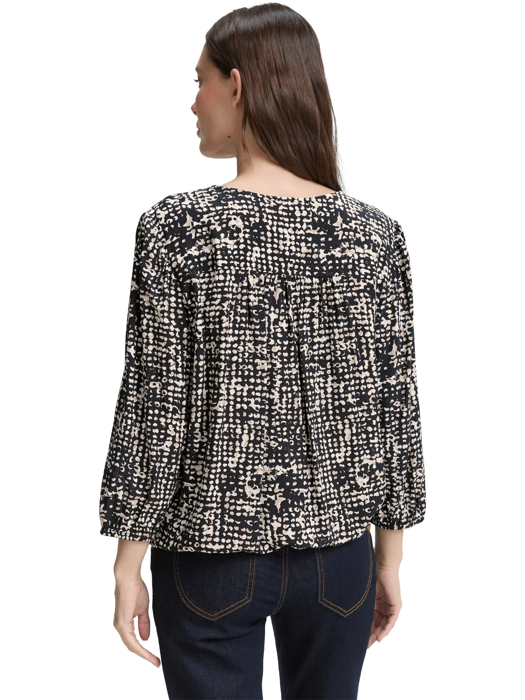 Tom Tailor 1047574 NOS blouse with feminine V-neck Blau 914540 38402 2