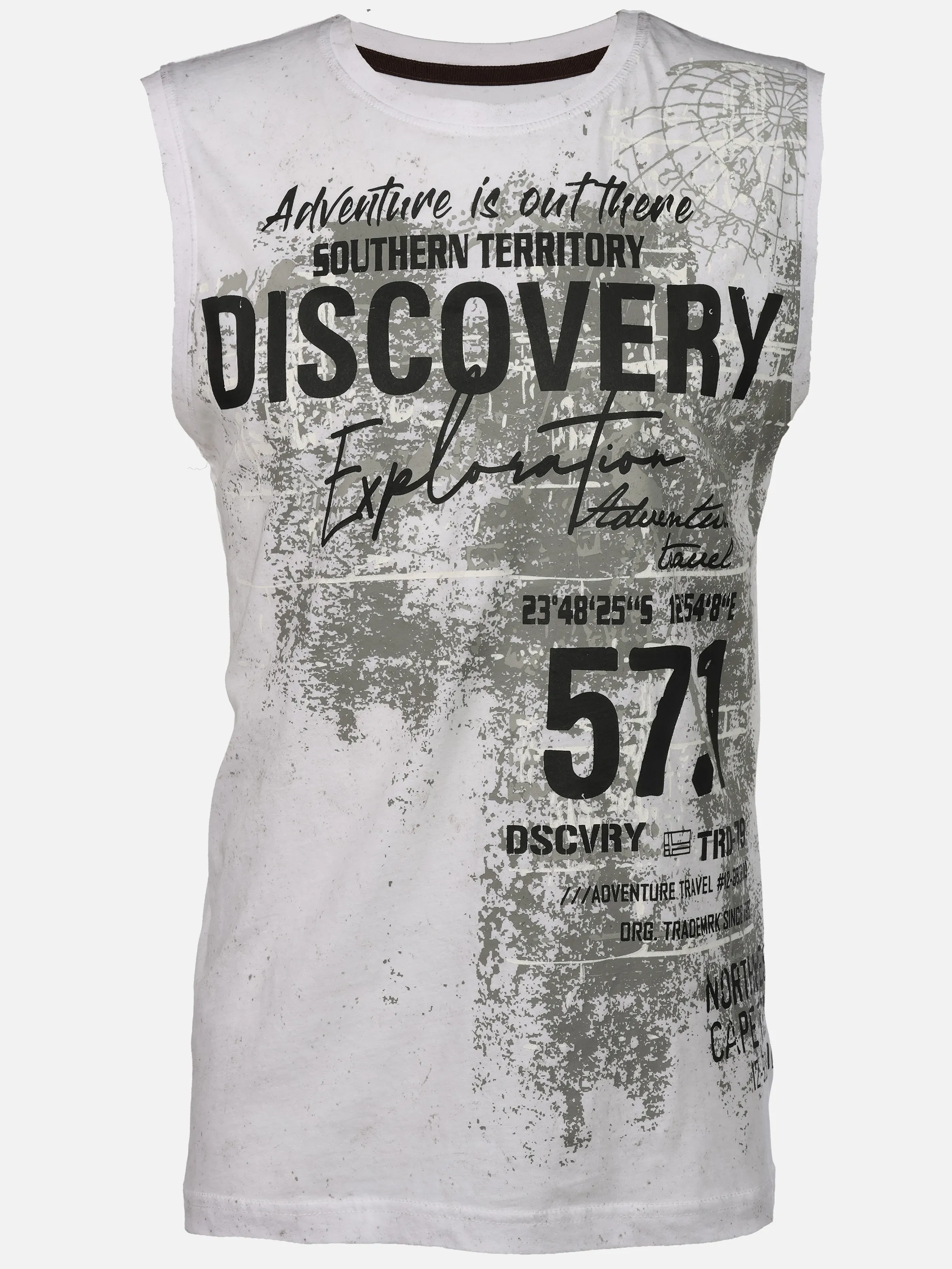 Southern Territory He. Muscleshirt allover washer Weiß 925214 OFFWHITE 1