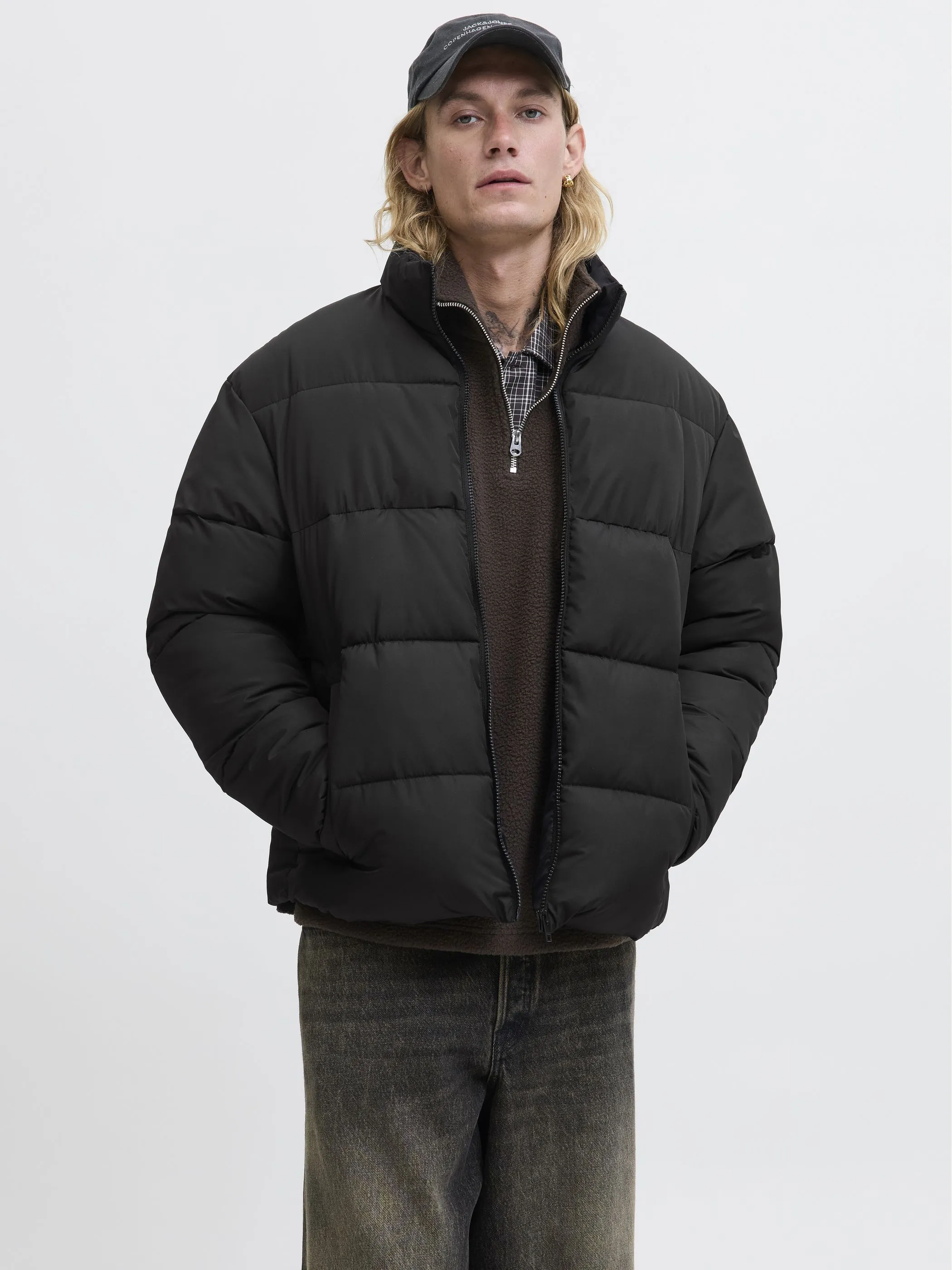 Jack Jones 12279686 JJMAZE PUFFER COLLAR Schwarz 913157 178012 5