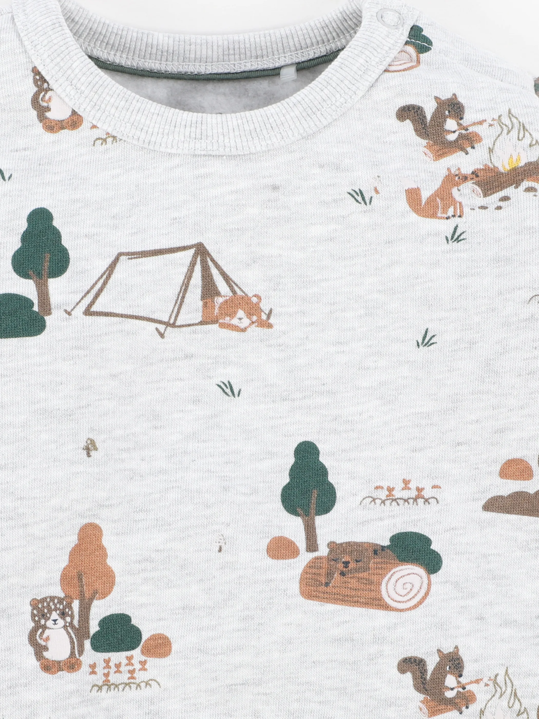 Bubble Gum Baby Jungen Sweatshirt grau mel. mit Waldtier AOP Grau 898710 GRAU MEL. 3 Bubble Gum Baby Jungen Sweatshirt grau mel. mit Waldtier AOP Grau 898710 GRAU MEL. 3