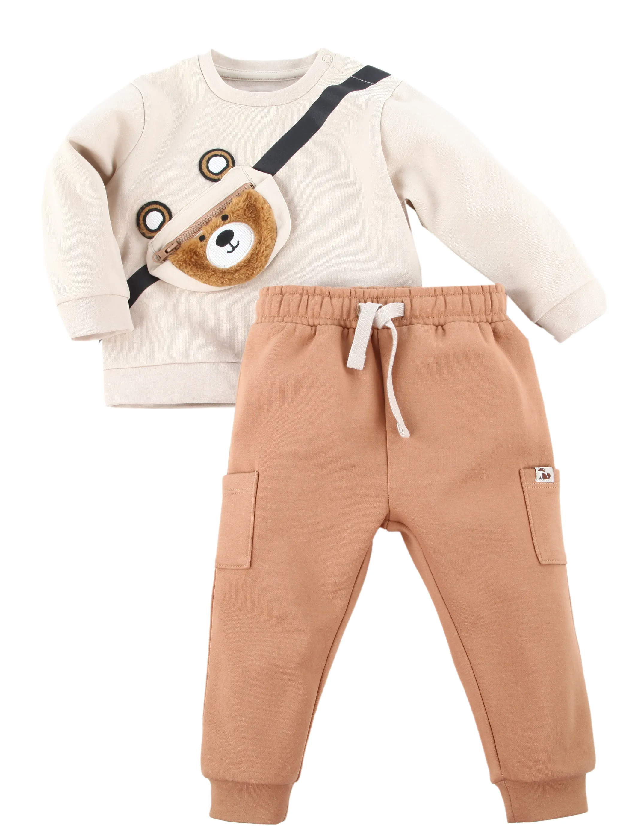 Bubble Gum BJ 2 pcs Set mit Teddy Print in beige/braun Beige 913586 BEIGE 1