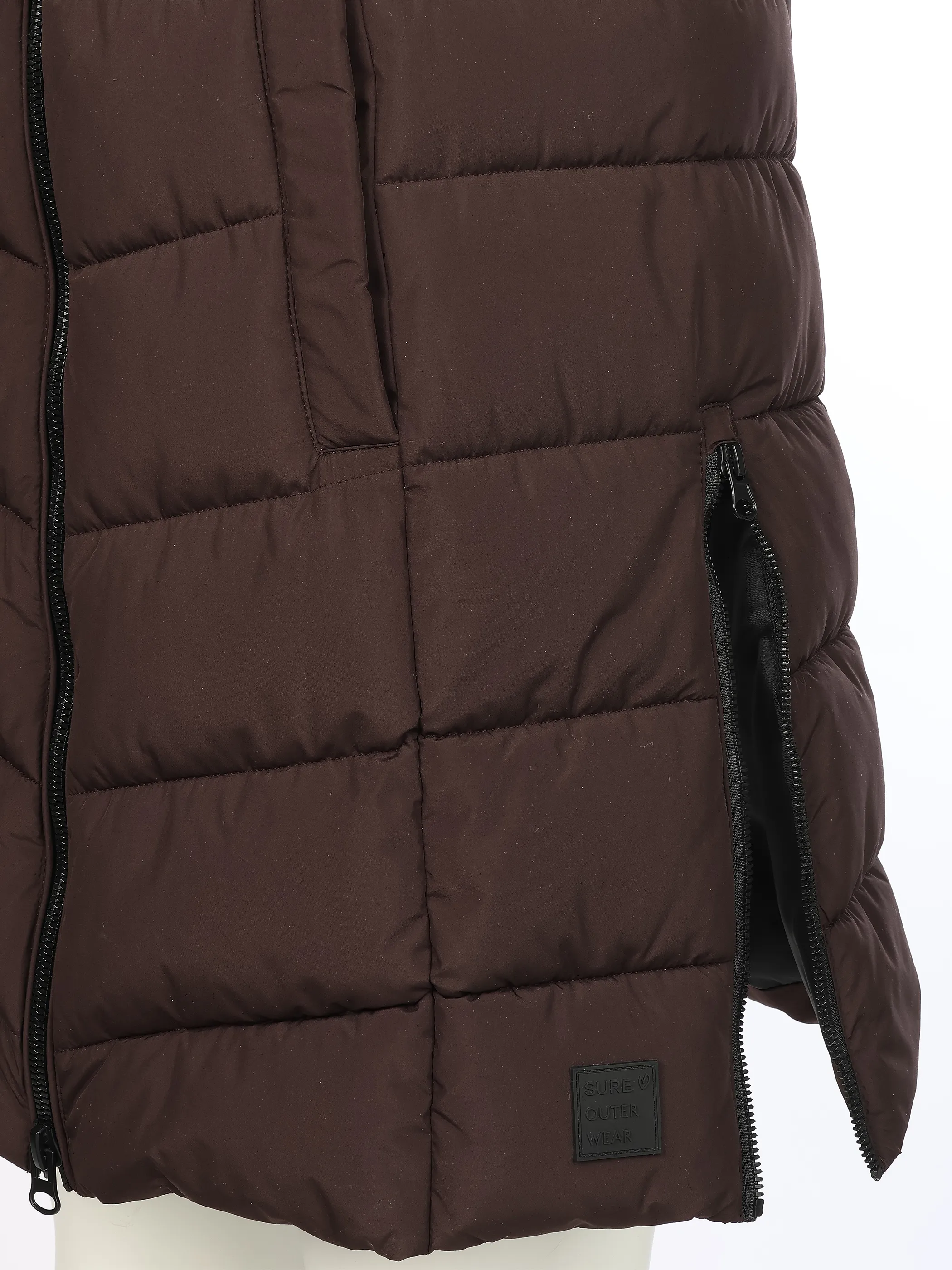Sure Da. Steppweste mit abnehmbarer Kapuze Braun 928653 BROWN 3