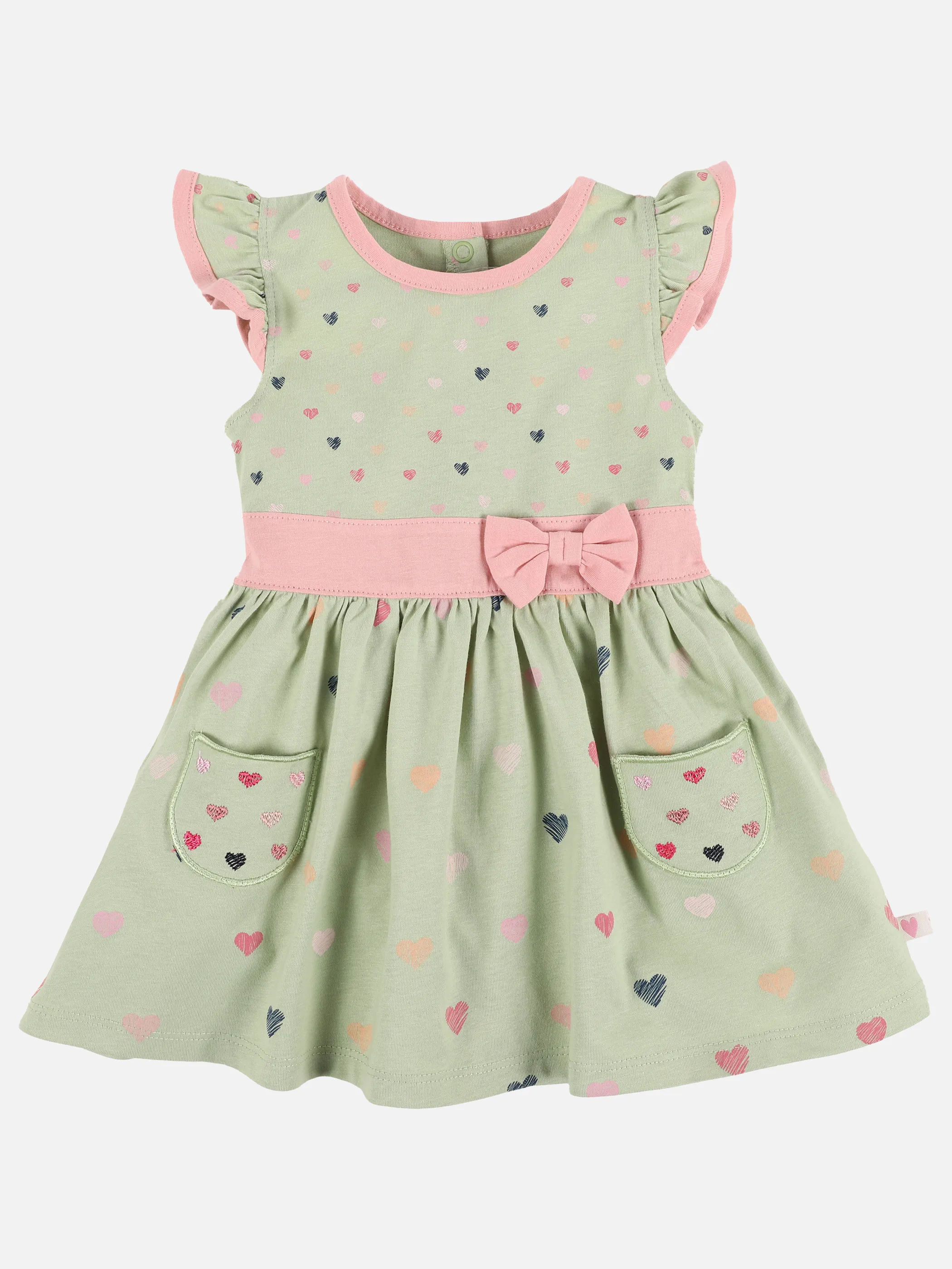 Bubble Gum BM Kleid mit Schleife und AOP Salbei 890761 SALBEI GEM 1